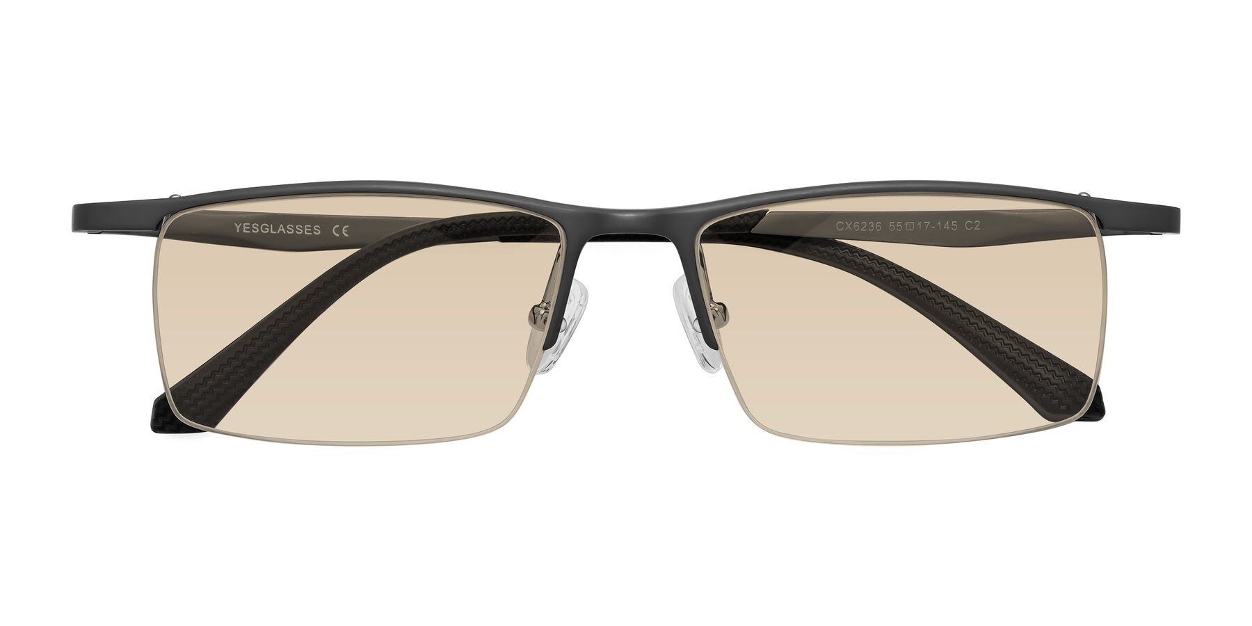 Folded Front of CX6236 in Gunmetal with Light Brown Tinted Lenses