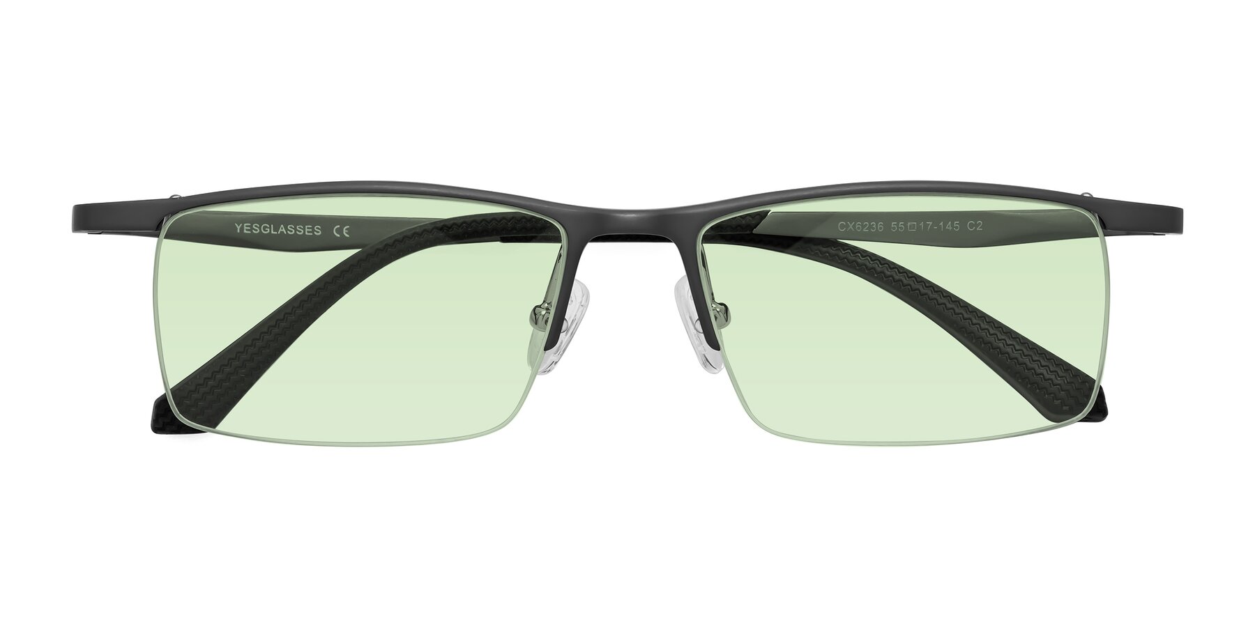 Folded Front of CX6236 in Gunmetal with Light Green Tinted Lenses