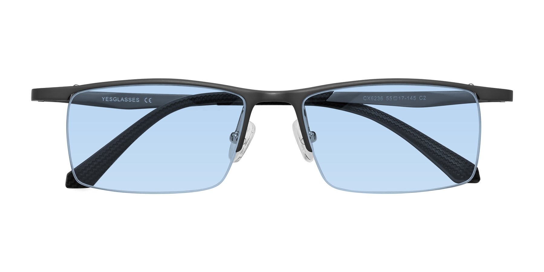 Folded Front of CX6236 in Gunmetal with Light Blue Tinted Lenses