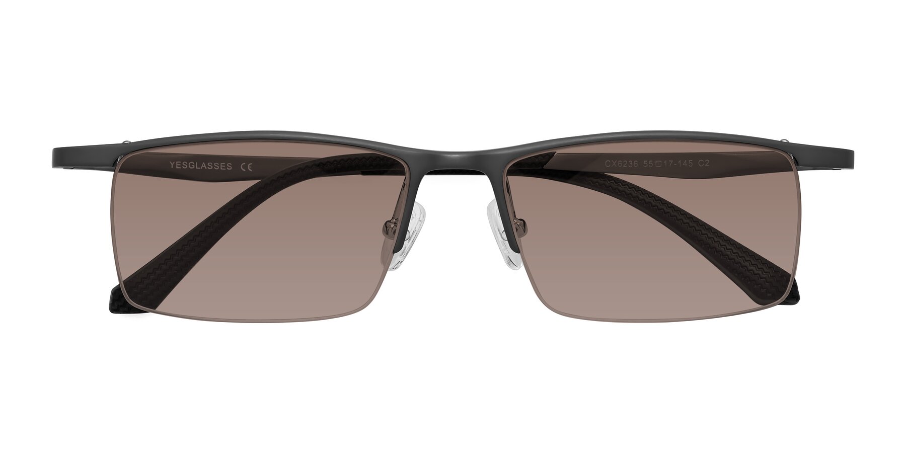 Folded Front of CX6236 in Gunmetal with Medium Brown Tinted Lenses
