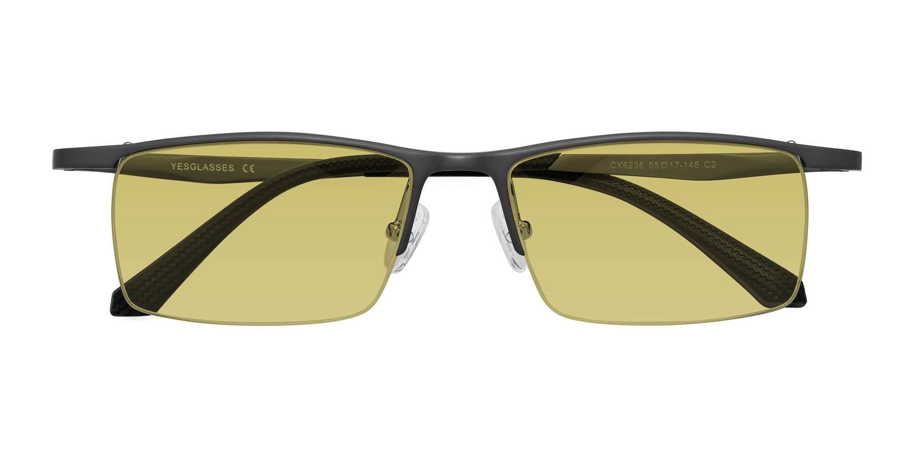 Folded Front of CX6236 in Gunmetal with Medium Champagne Tinted Lenses