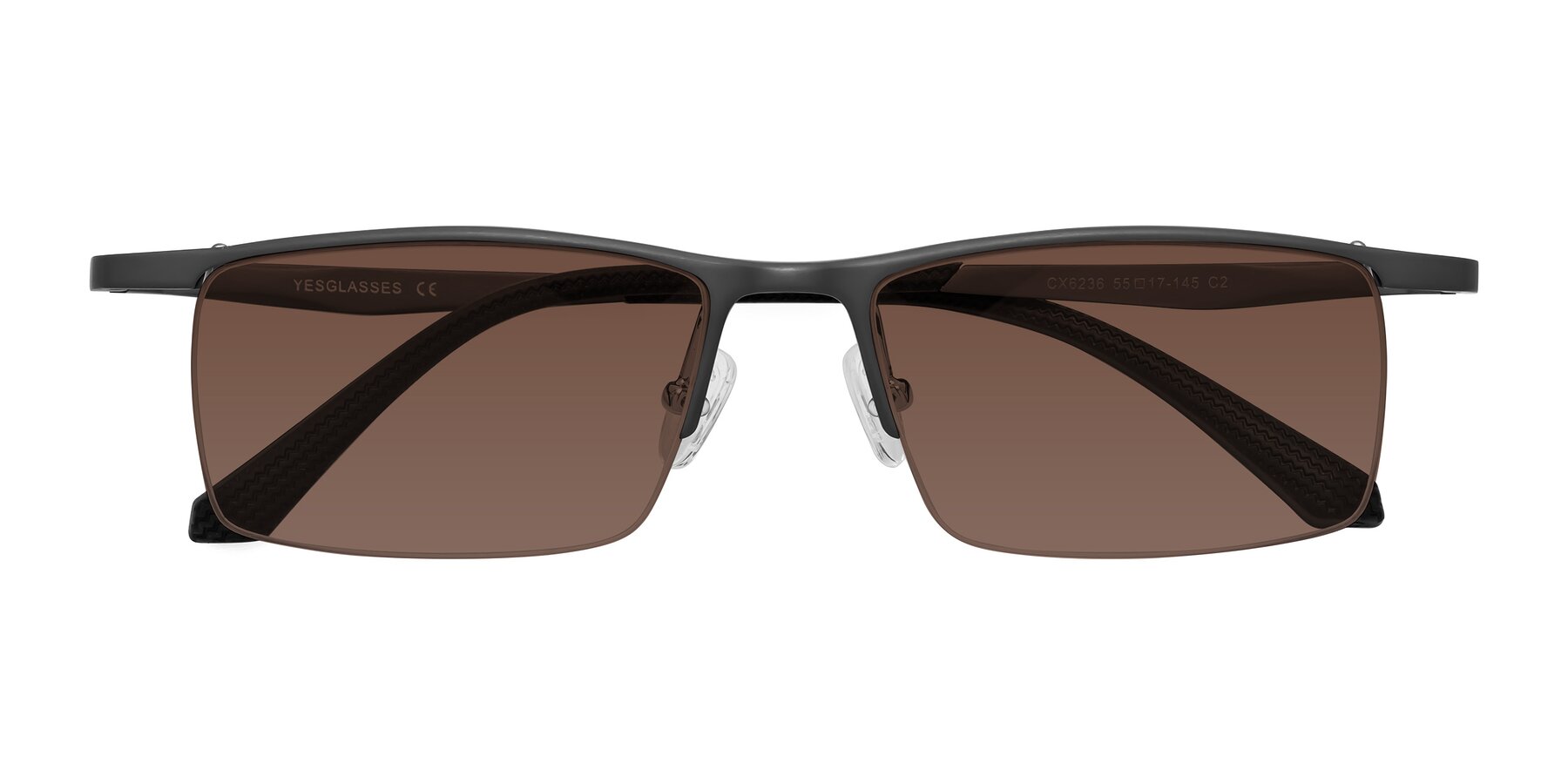 Folded Front of CX6236 in Gunmetal with Brown Tinted Lenses
