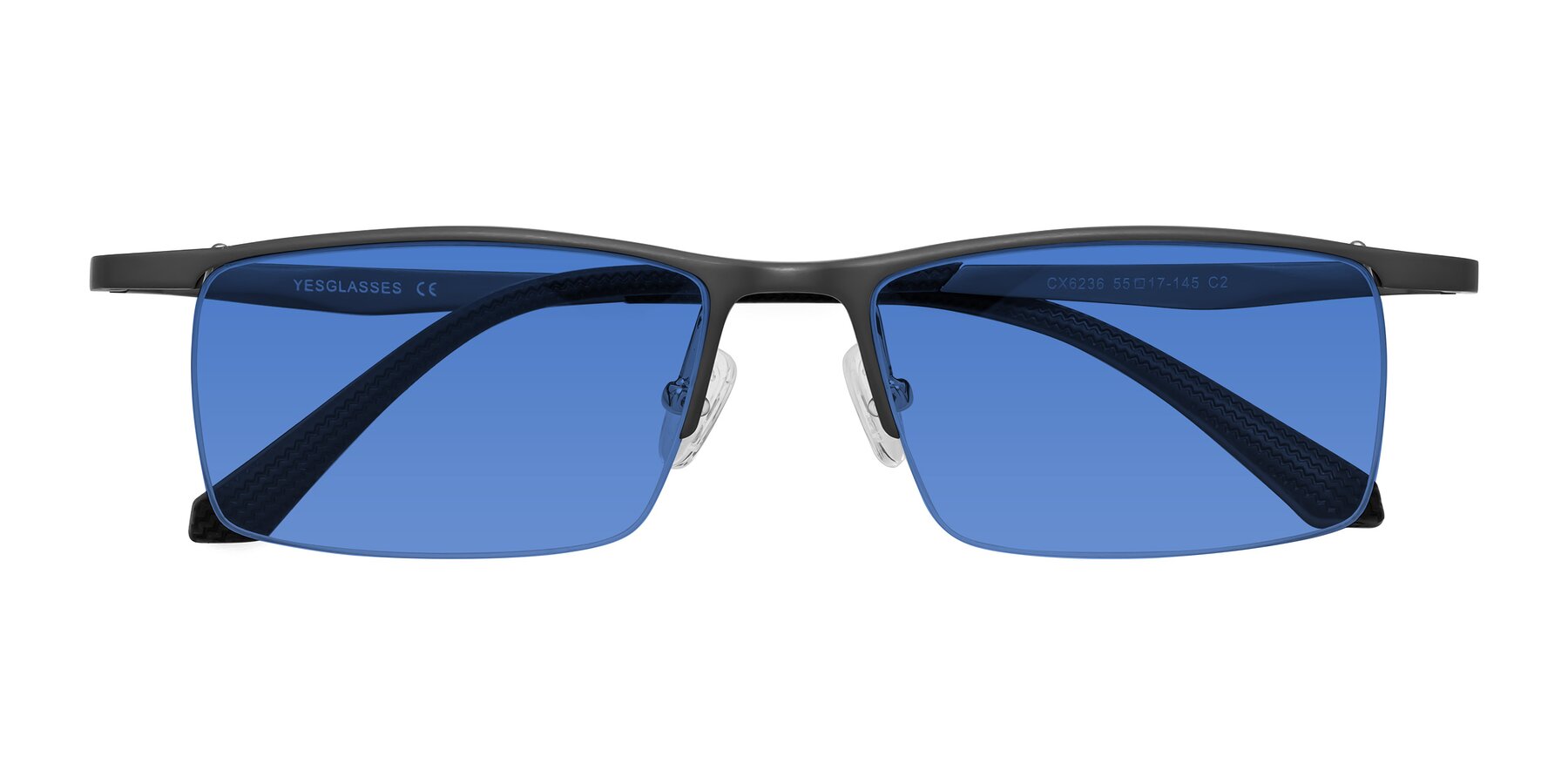 Folded Front of CX6236 in Gunmetal with Blue Tinted Lenses