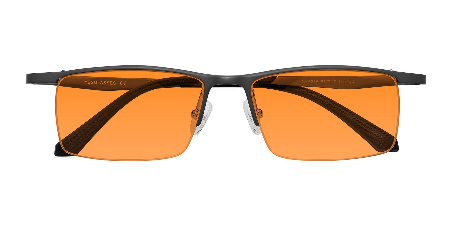 Folded Front of CX6236 in Gunmetal with Orange Tinted Lenses