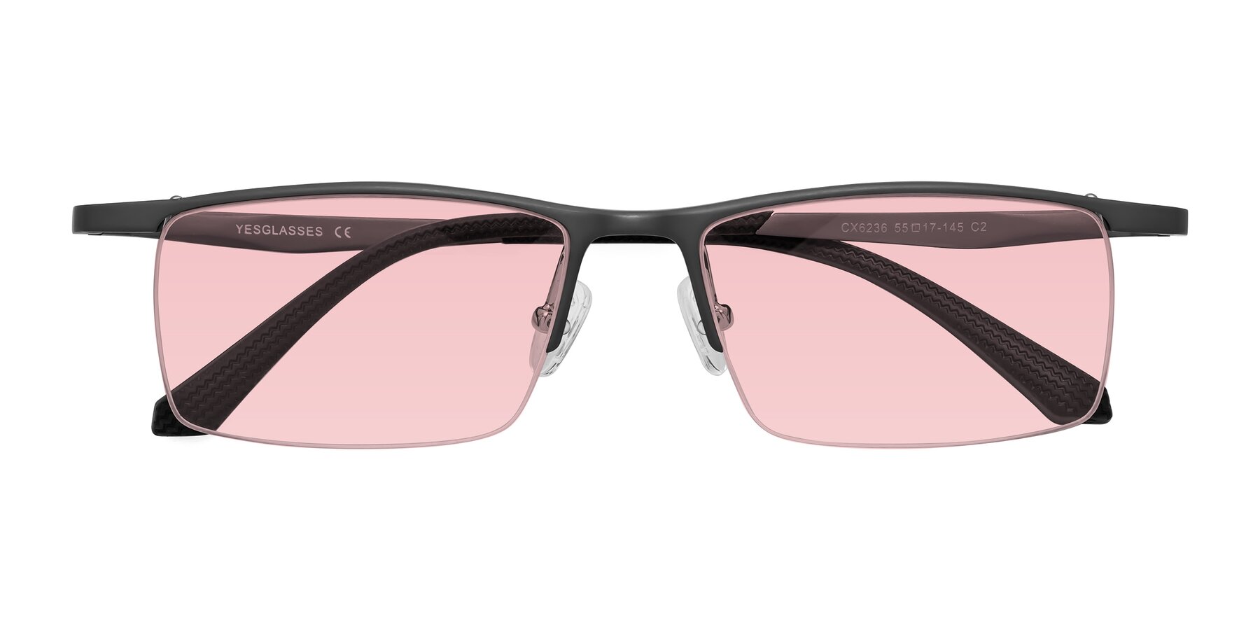 Folded Front of CX6236 in Gunmetal with Light Garnet Tinted Lenses