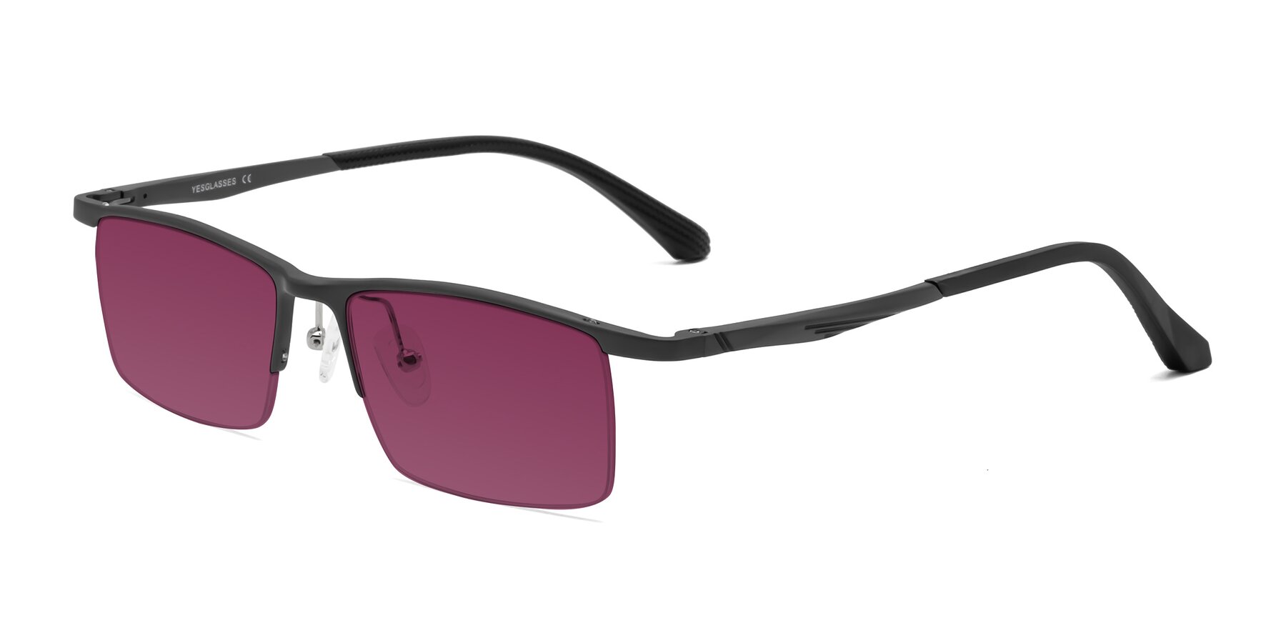 Angle of CX6236 in Gunmetal with Wine Tinted Lenses