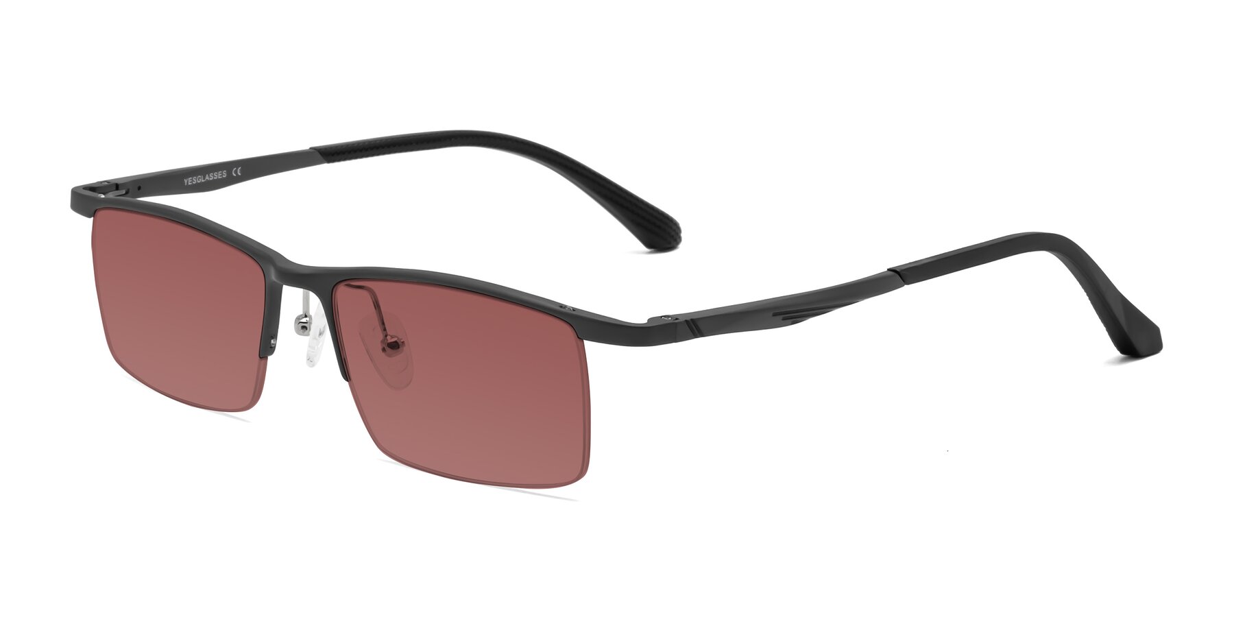 Angle of CX6236 in Gunmetal with Garnet Tinted Lenses