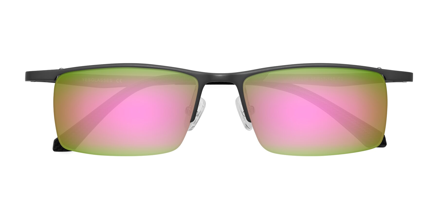 Folded Front of CX6236 in Gunmetal with Pink Mirrored Lenses
