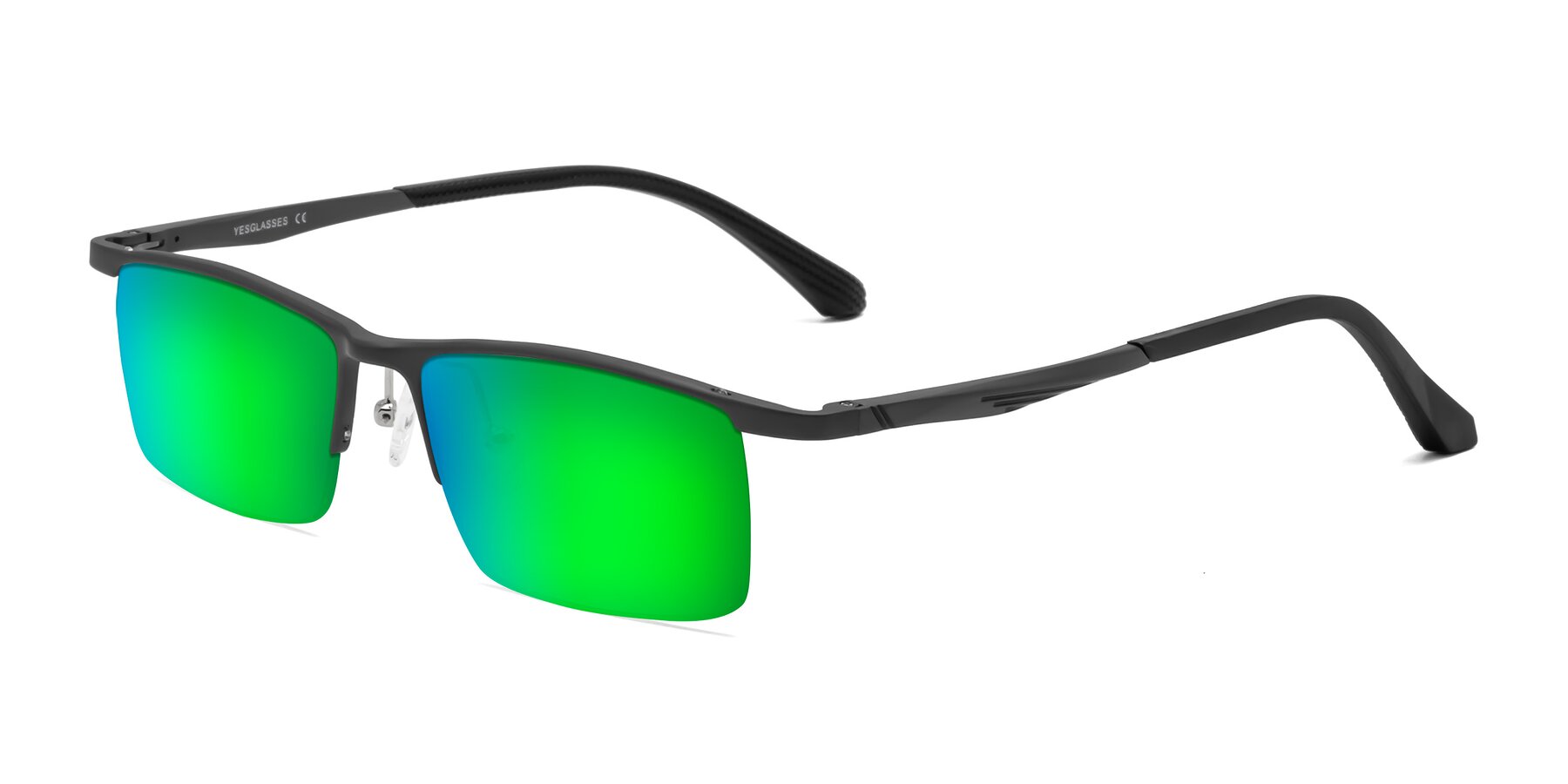 Angle of CX6236 in Gunmetal with Green Mirrored Lenses
