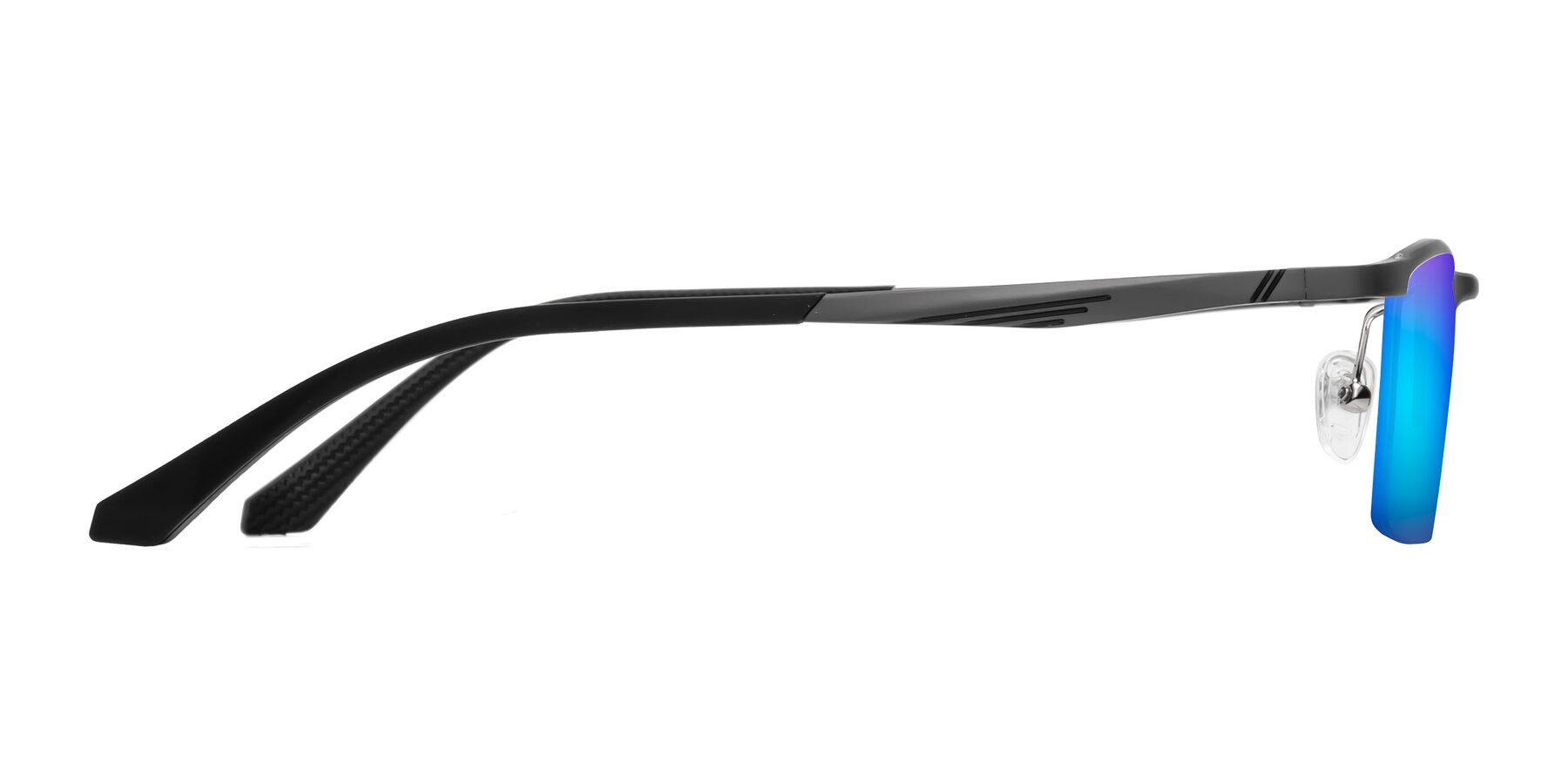 Side of CX6236 in Gunmetal with Blue Mirrored Lenses