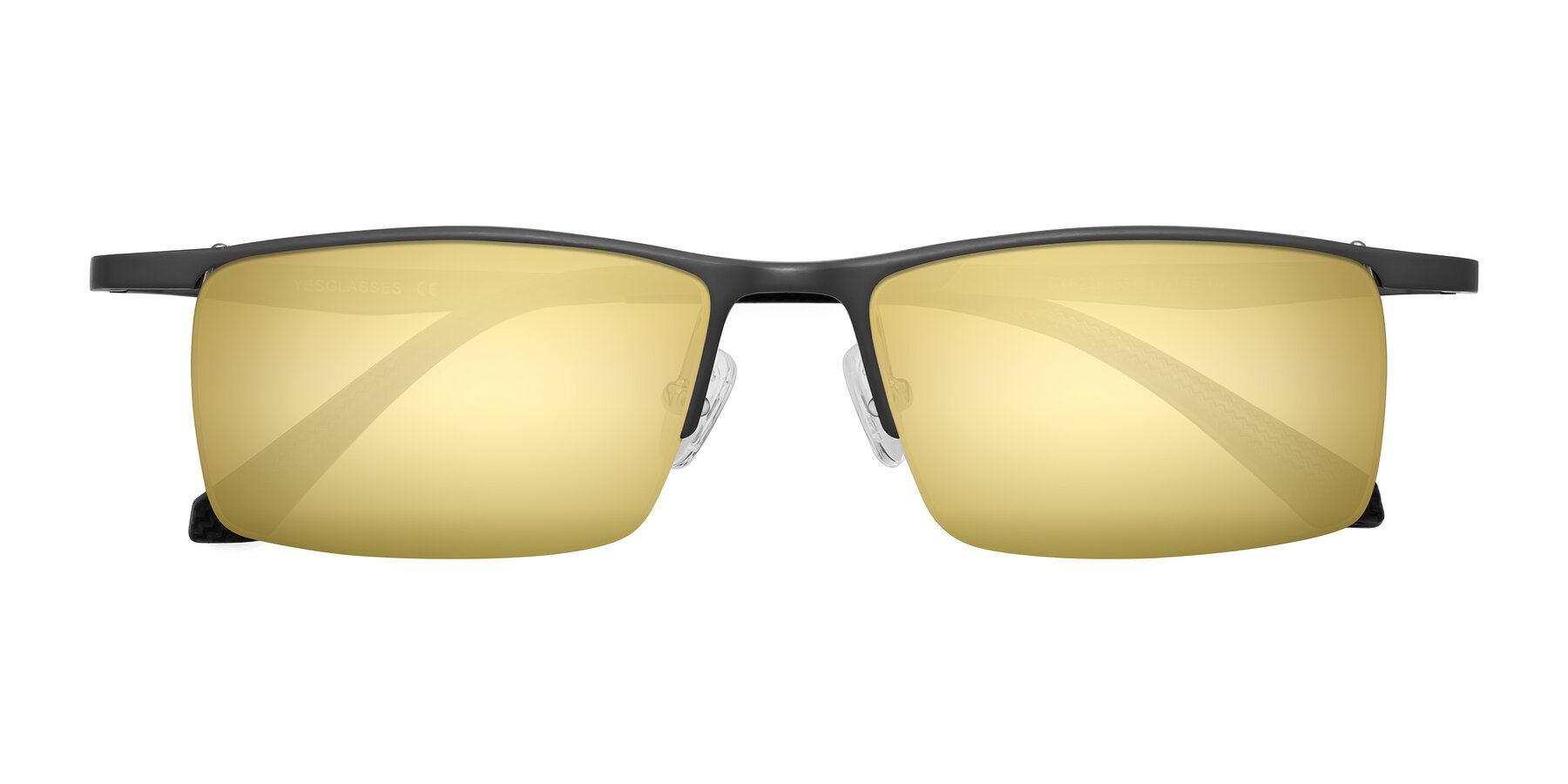 Folded Front of CX6236 in Gunmetal with Gold Mirrored Lenses