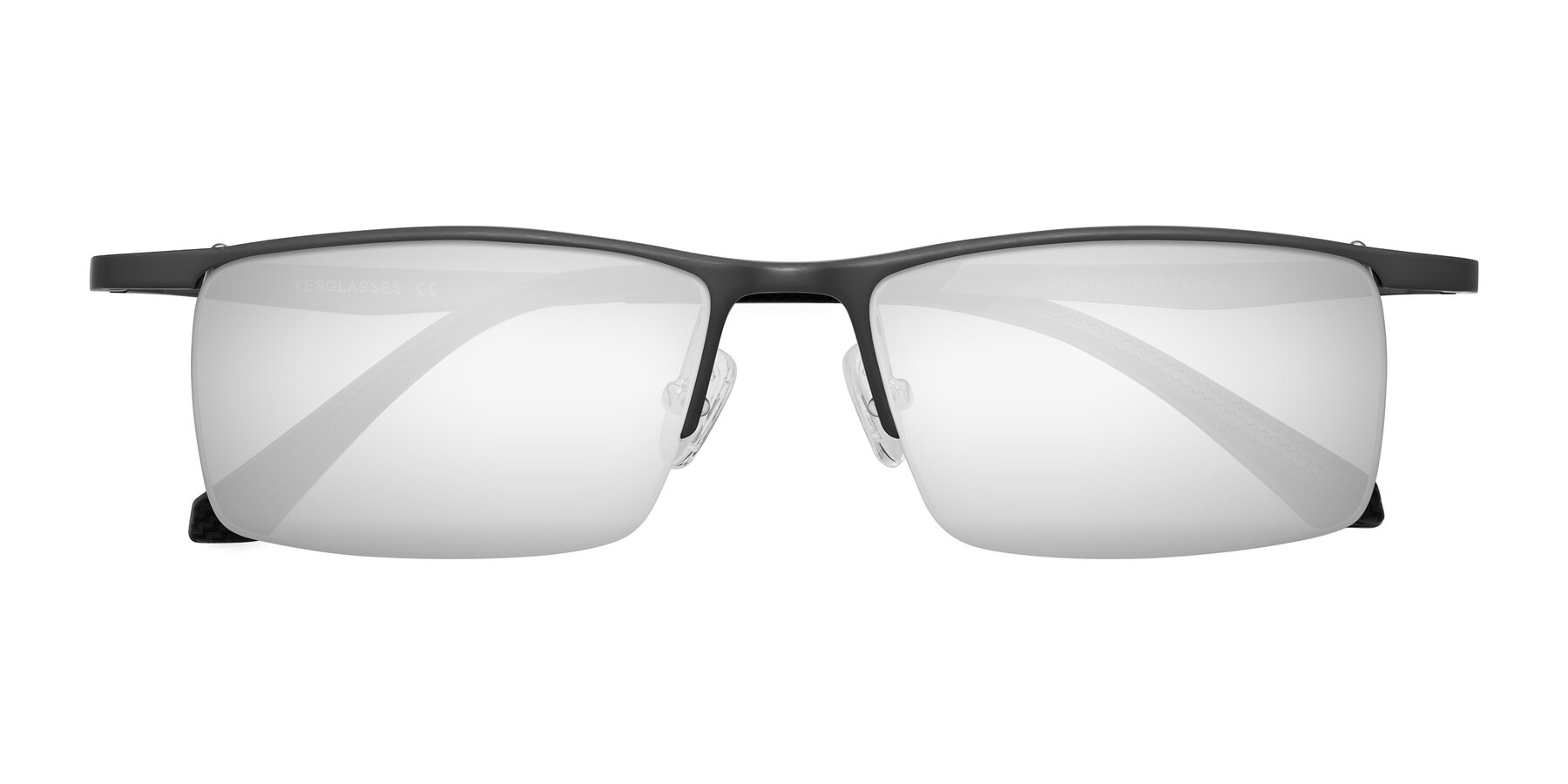 Folded Front of CX6236 in Gunmetal with Silver Mirrored Lenses