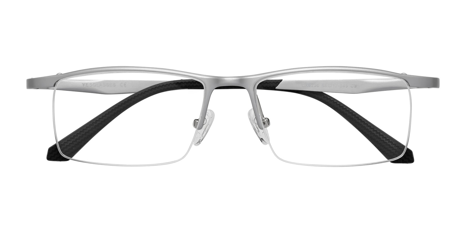 Folded Front of CX6236 in Silver with Clear Eyeglass Lenses