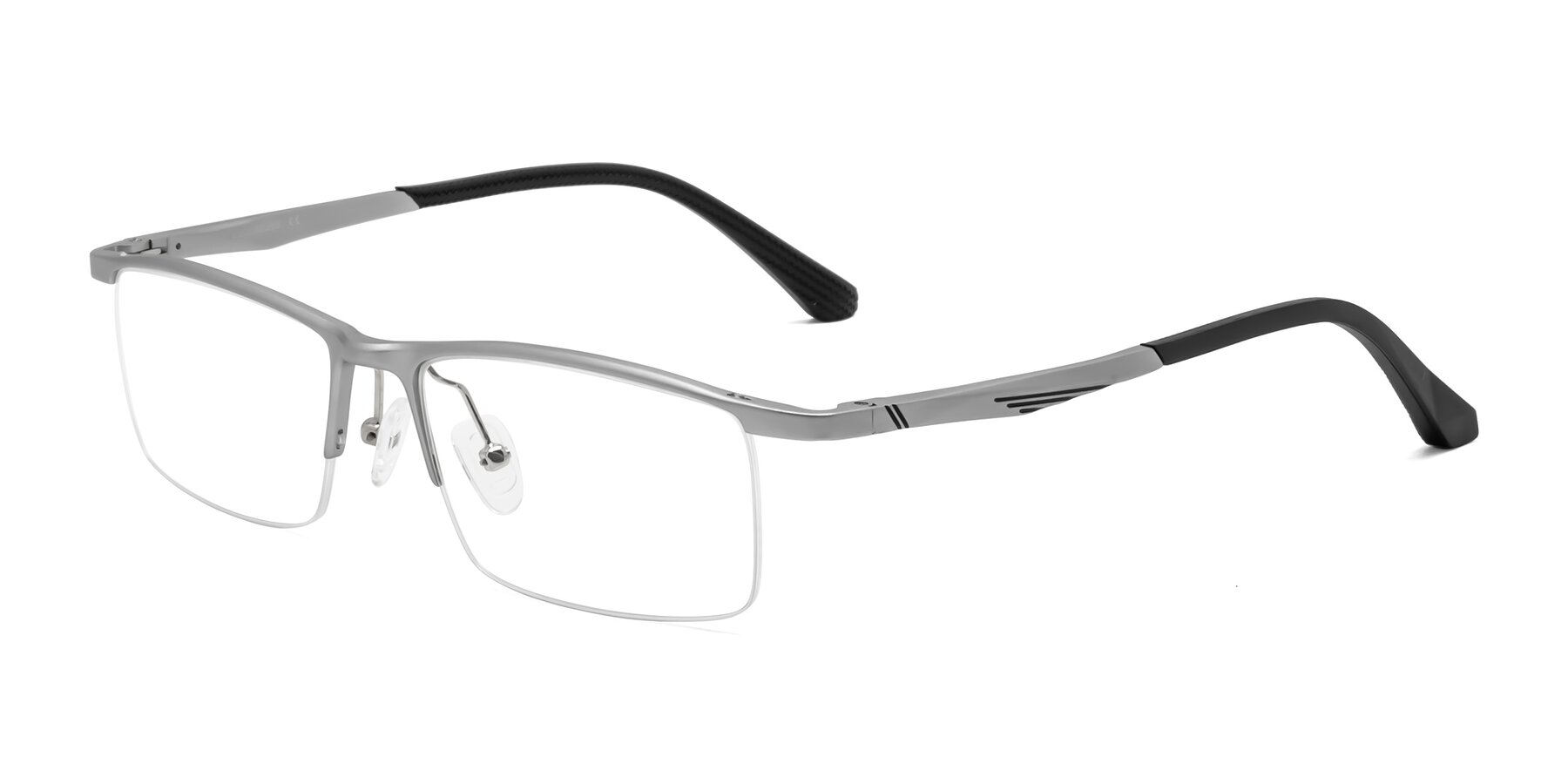 Angle of CX6236 in Silver with Clear Reading Eyeglass Lenses