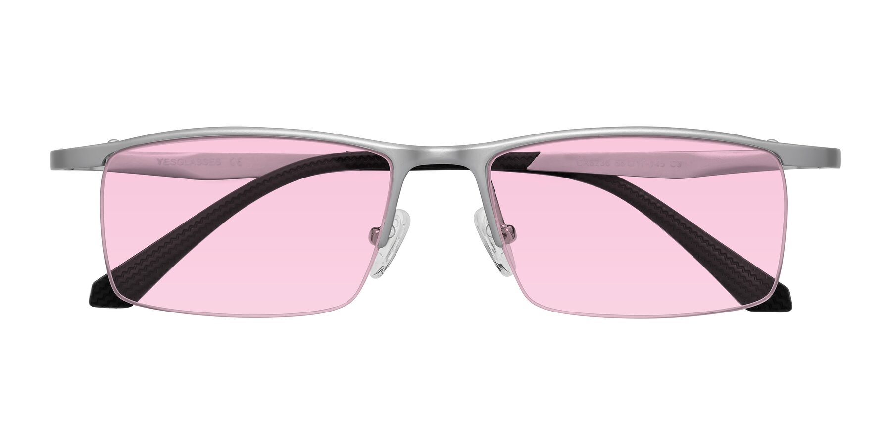 Folded Front of CX6236 in Silver with Light Pink Tinted Lenses