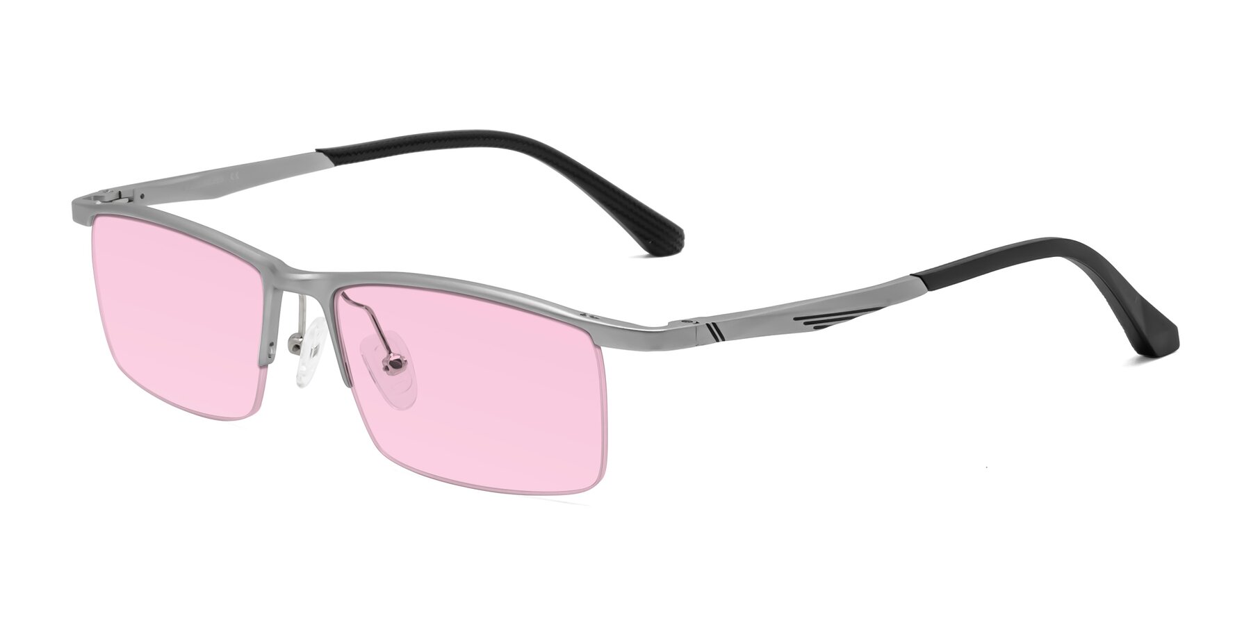 Angle of CX6236 in Silver with Light Pink Tinted Lenses