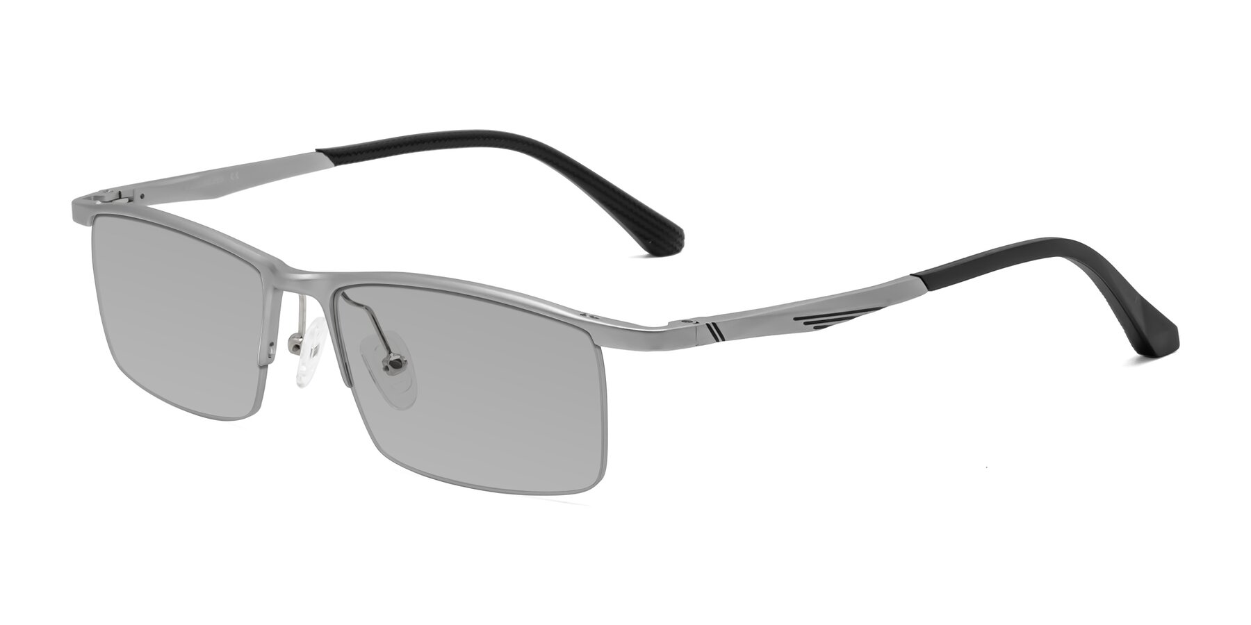 Angle of CX6236 in Silver with Light Gray Tinted Lenses