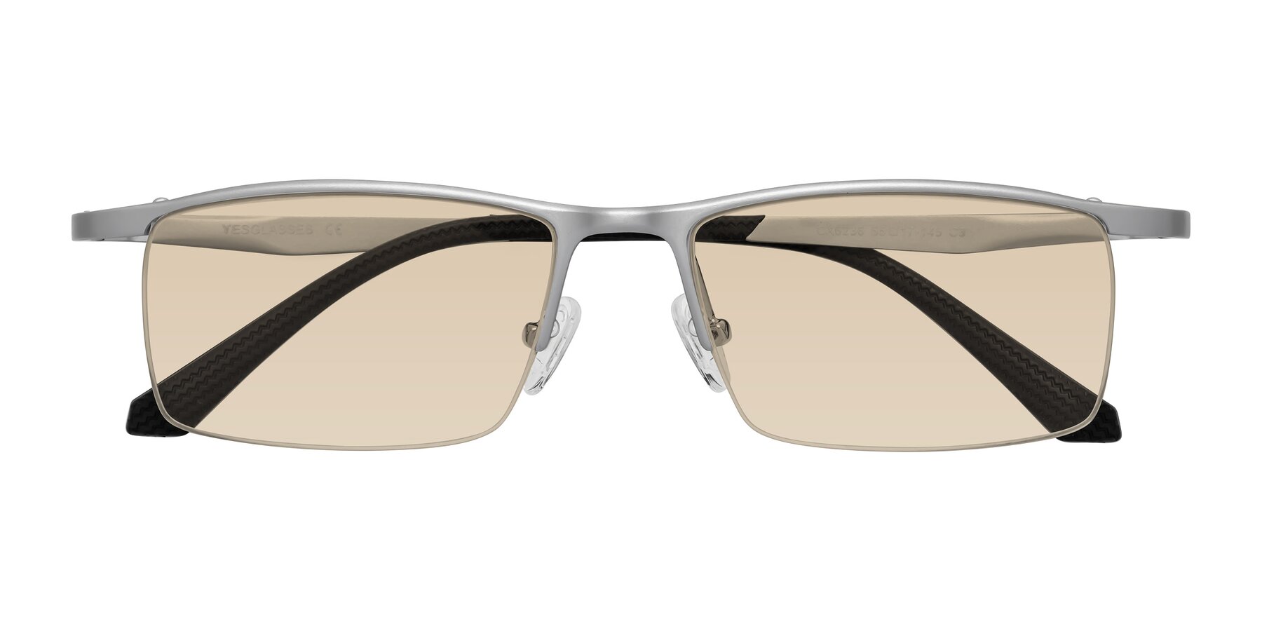 Folded Front of CX6236 in Silver with Light Brown Tinted Lenses