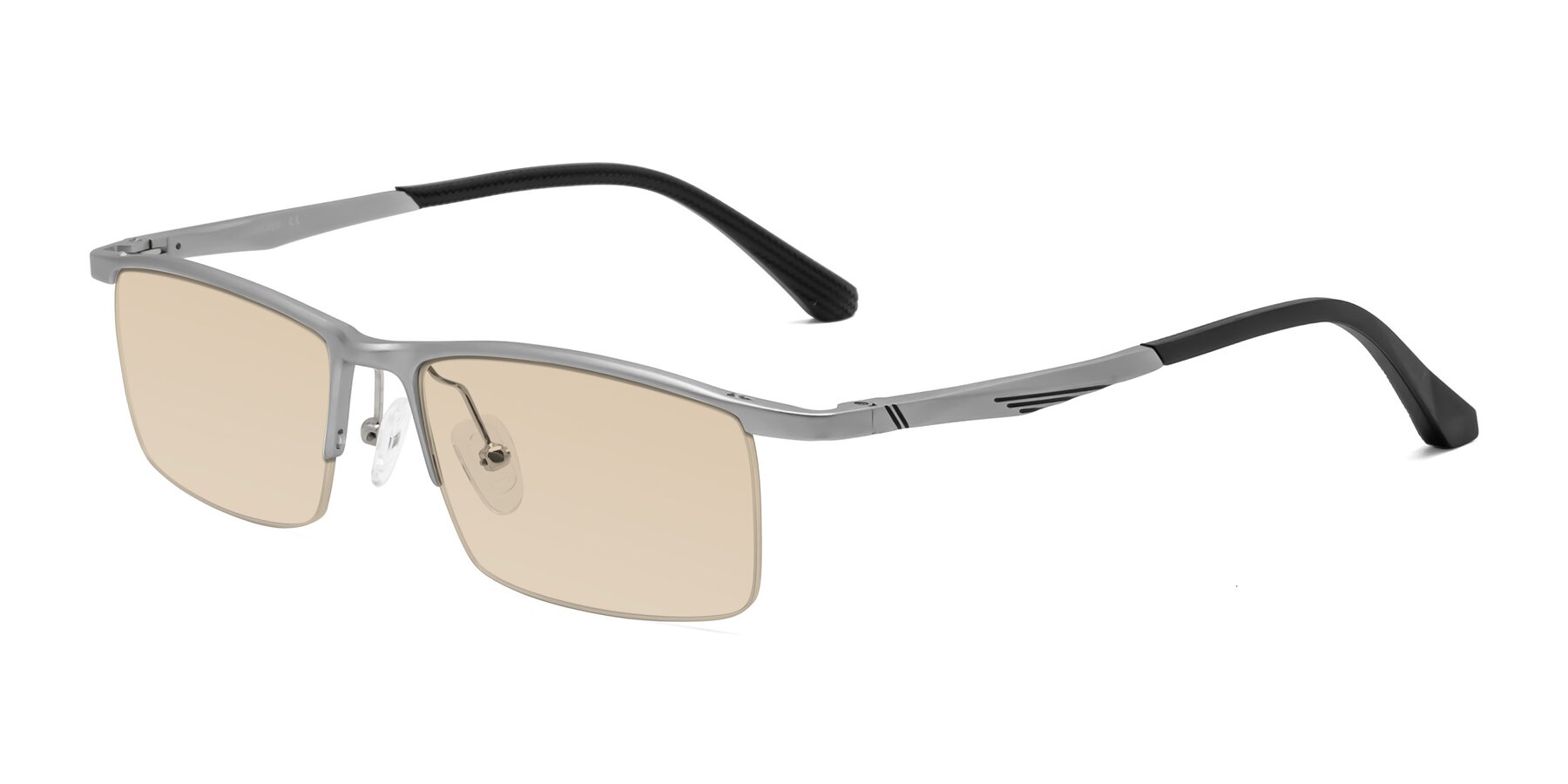 Angle of CX6236 in Silver with Light Brown Tinted Lenses