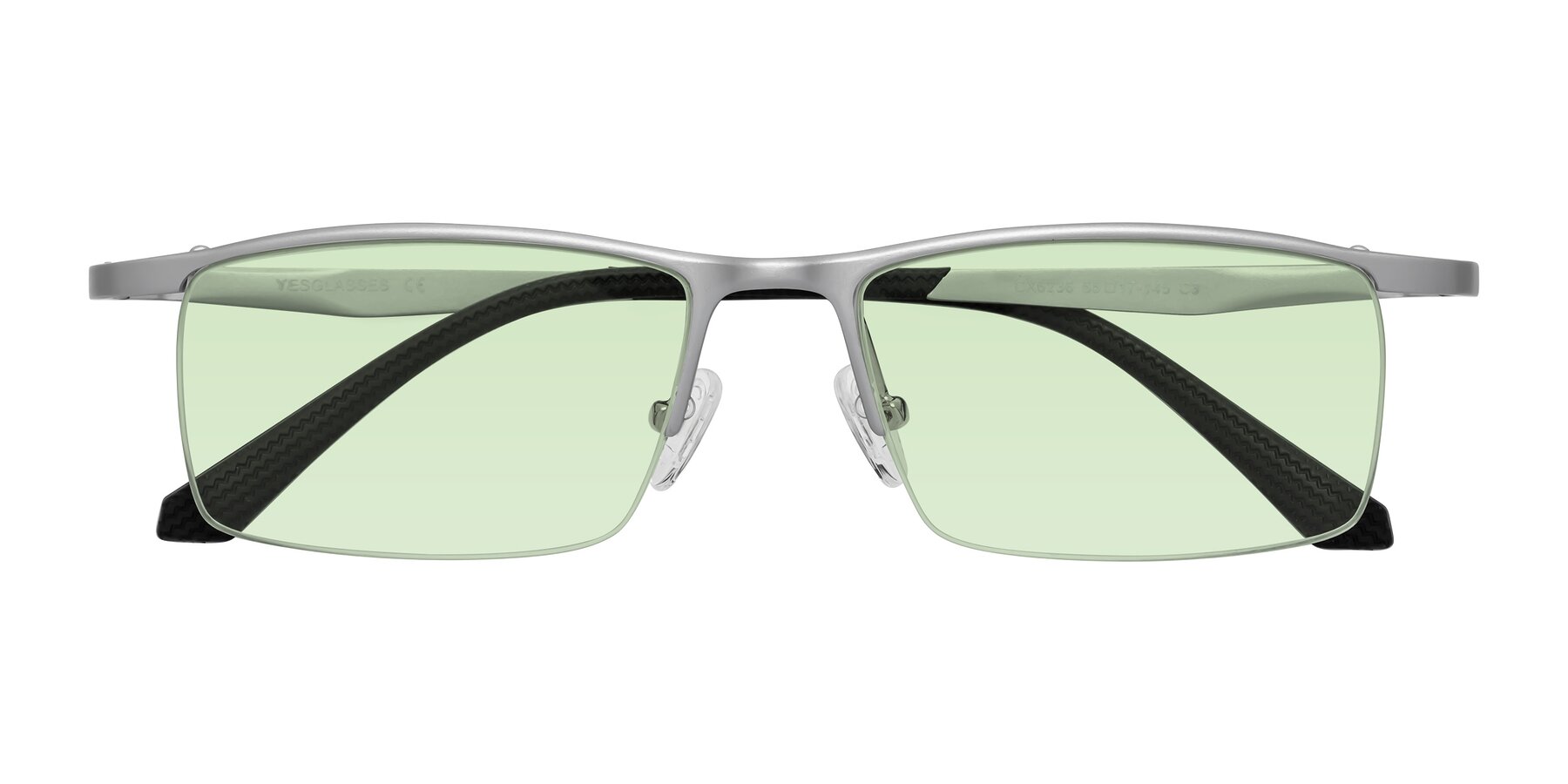 Folded Front of CX6236 in Silver with Light Green Tinted Lenses