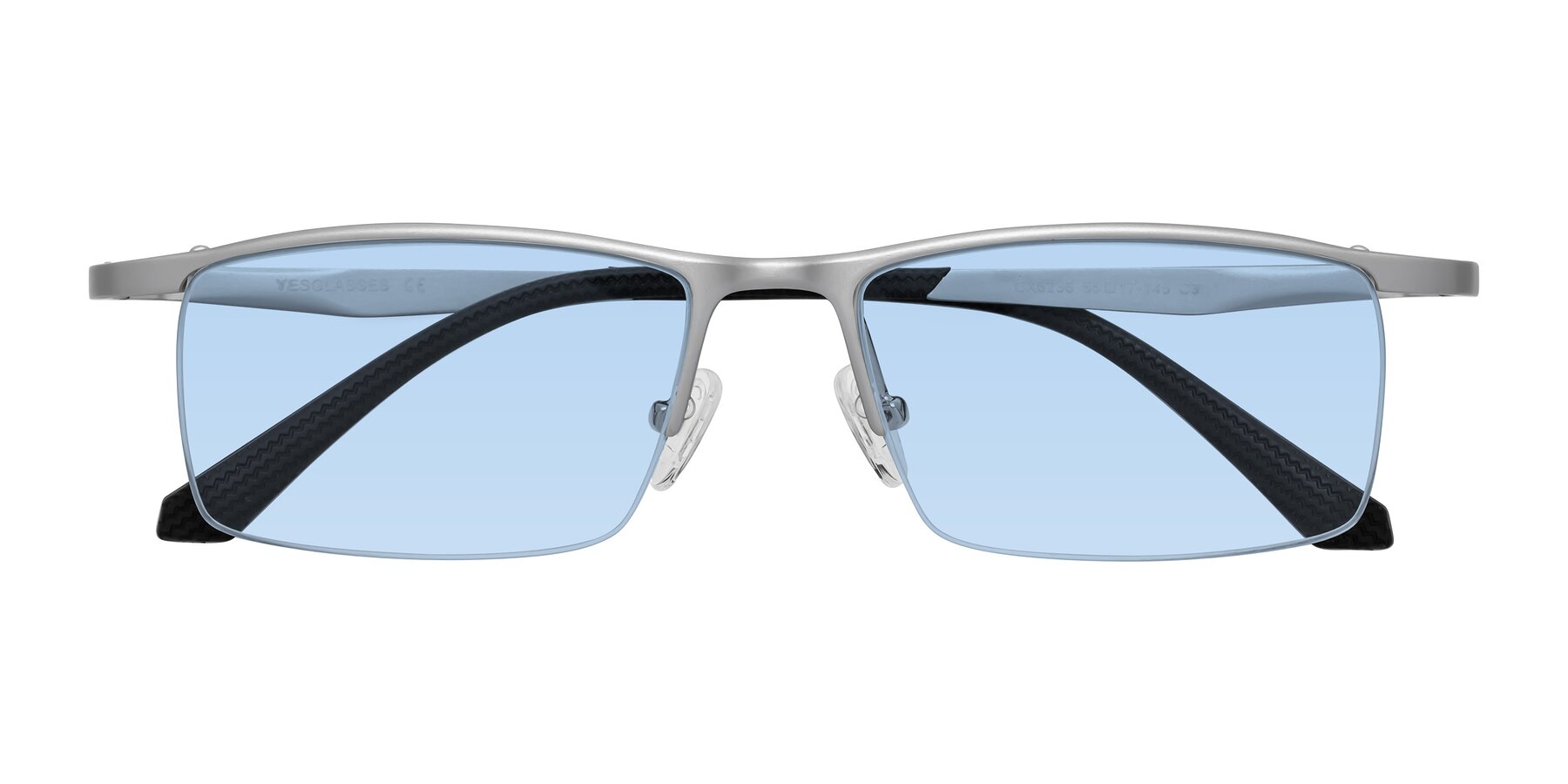 Folded Front of CX6236 in Silver with Light Blue Tinted Lenses