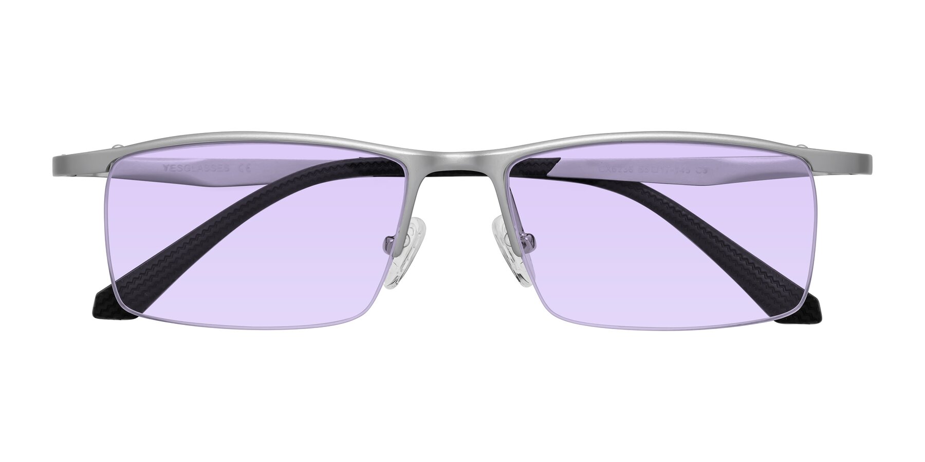 Folded Front of CX6236 in Silver with Light Purple Tinted Lenses