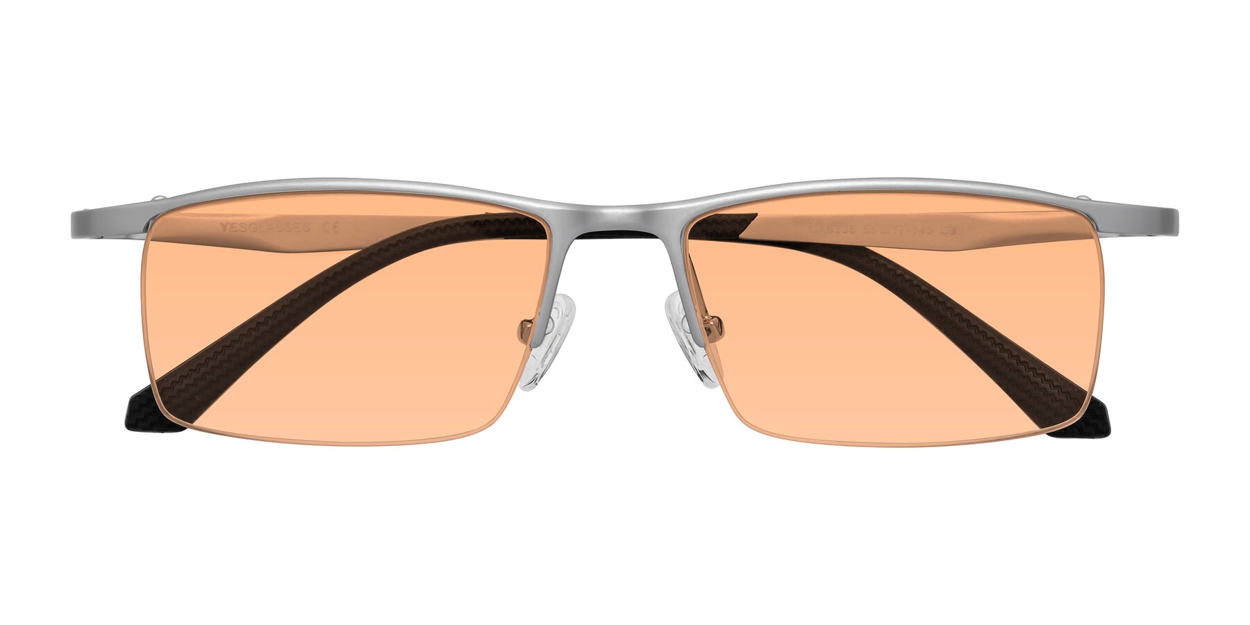 Folded Front of CX6236 in Silver with Light Orange Tinted Lenses