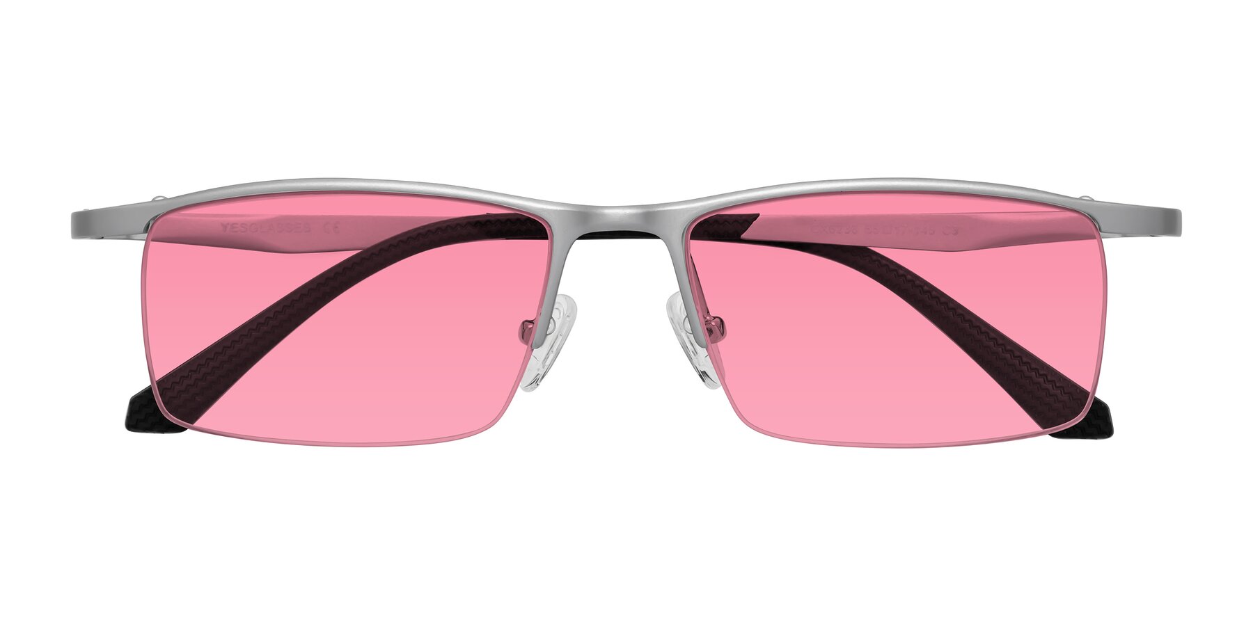 Folded Front of CX6236 in Silver with Pink Tinted Lenses
