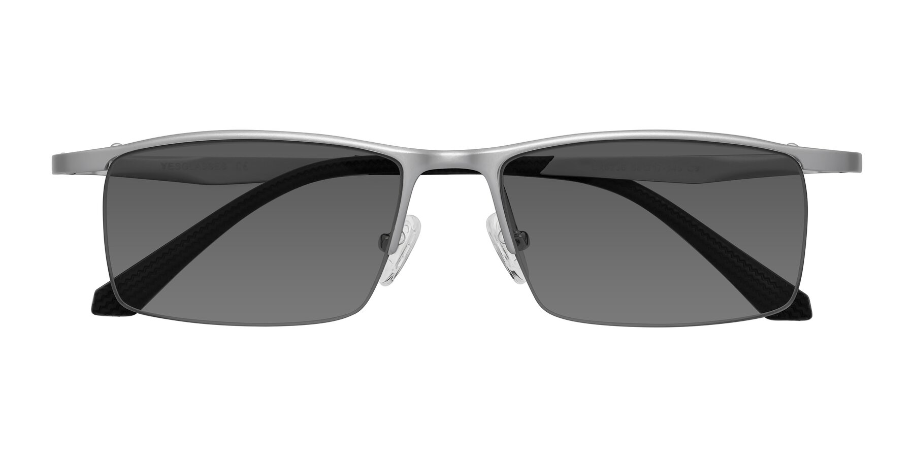 Folded Front of CX6236 in Silver with Medium Gray Tinted Lenses