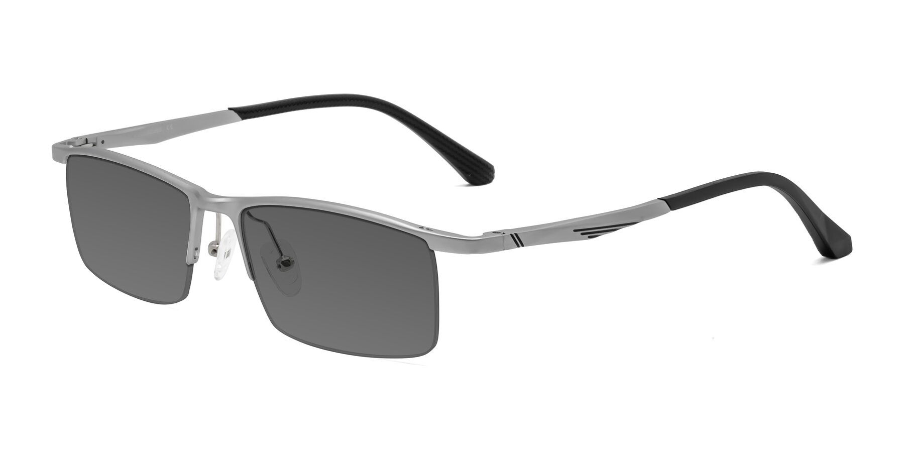 Angle of CX6236 in Silver with Medium Gray Tinted Lenses
