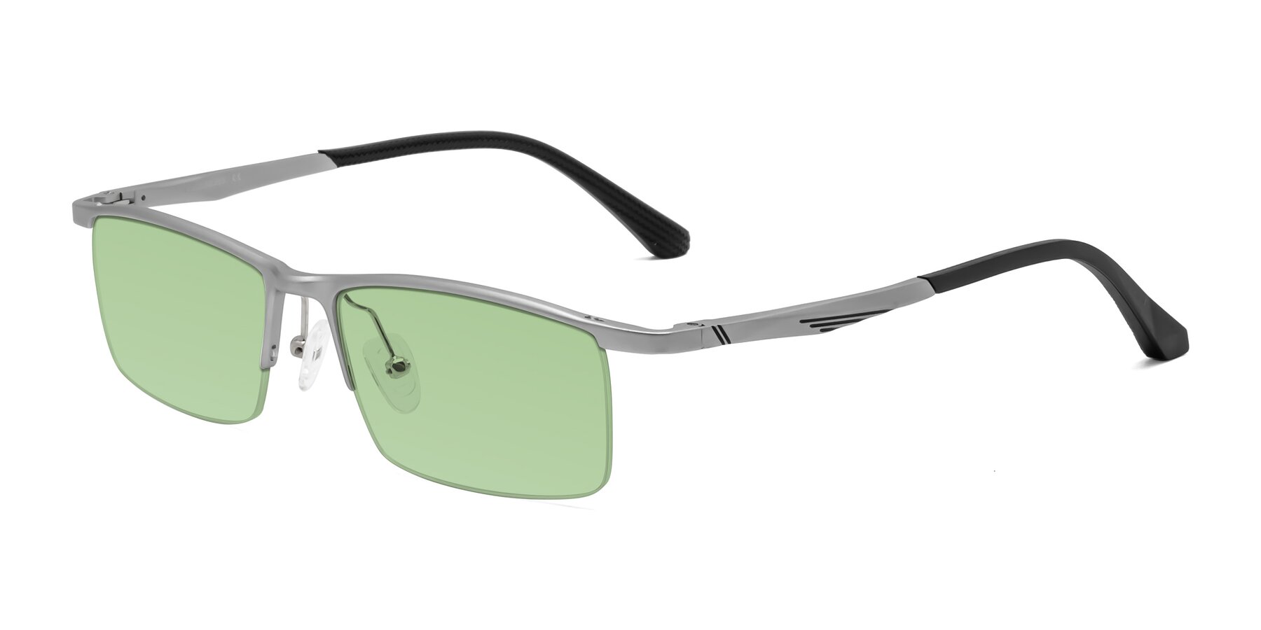 Angle of CX6236 in Silver with Medium Green Tinted Lenses