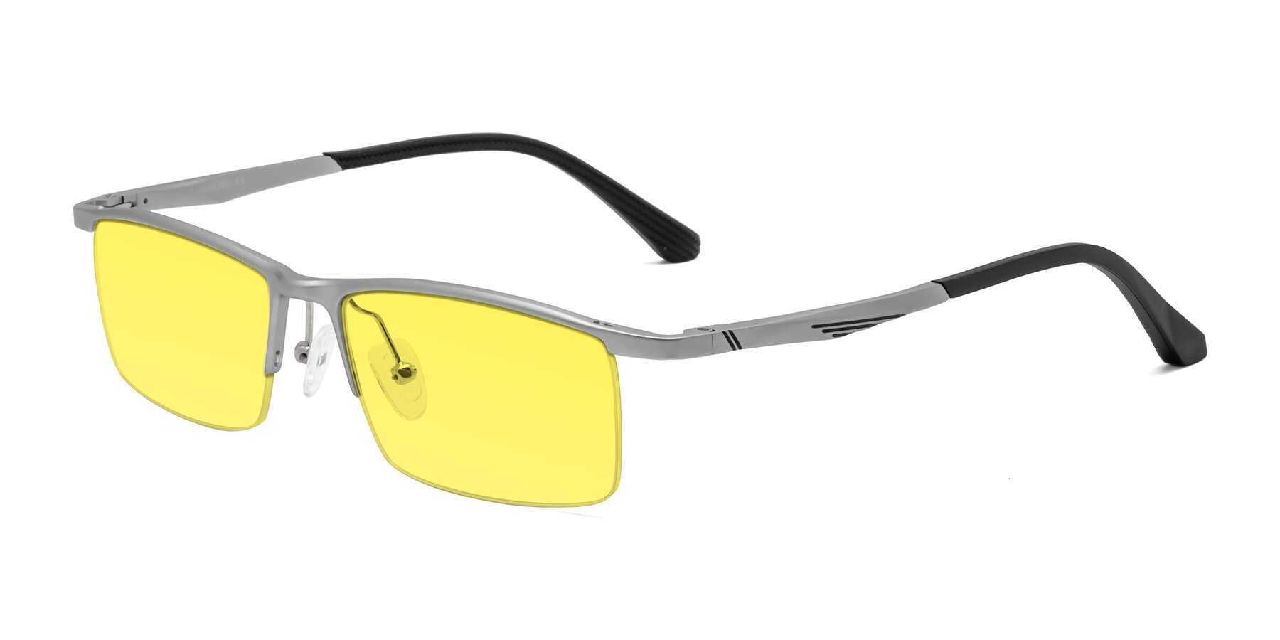 Angle of CX6236 in Silver with Medium Yellow Tinted Lenses