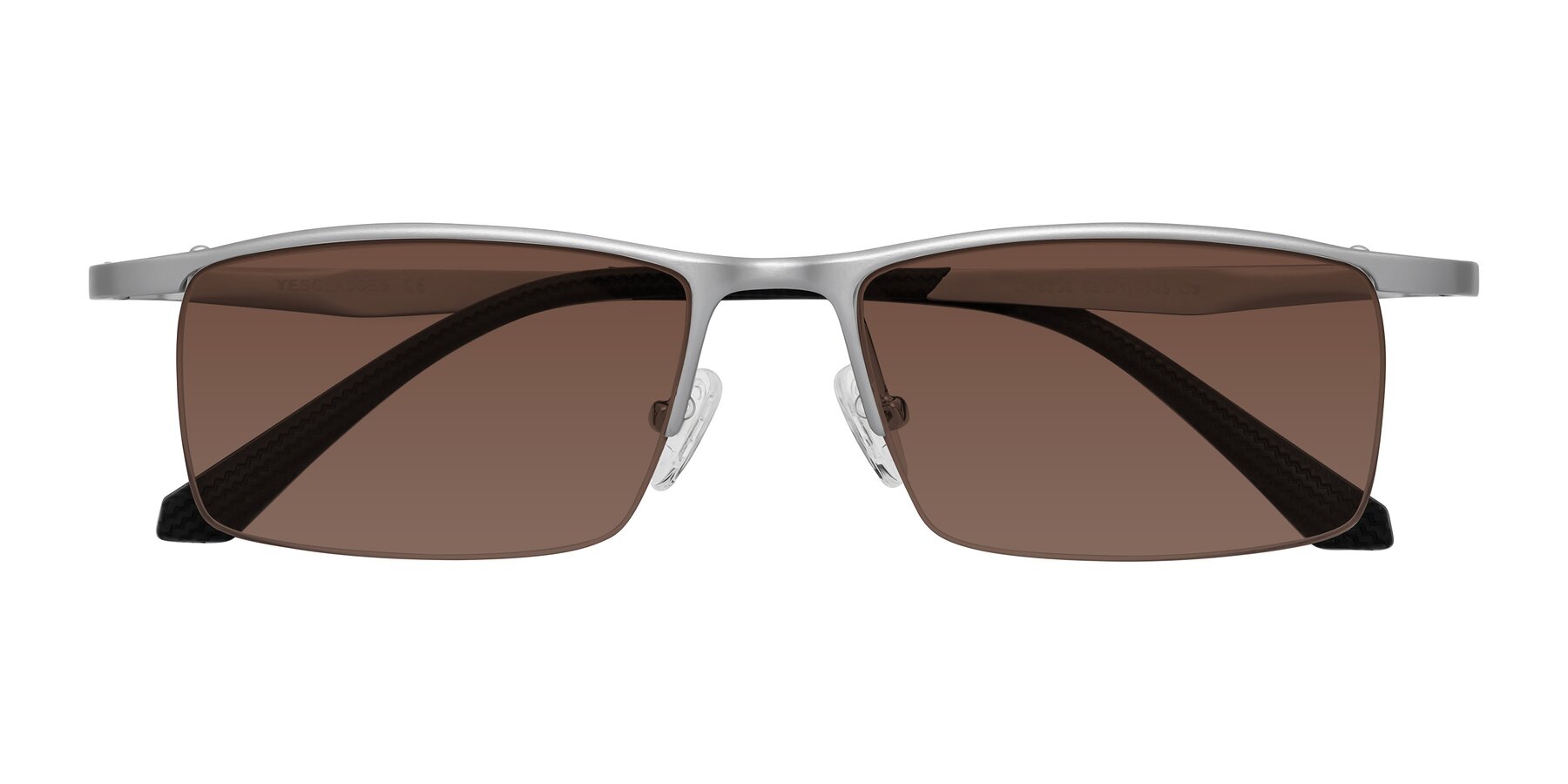 Folded Front of CX6236 in Silver with Brown Tinted Lenses