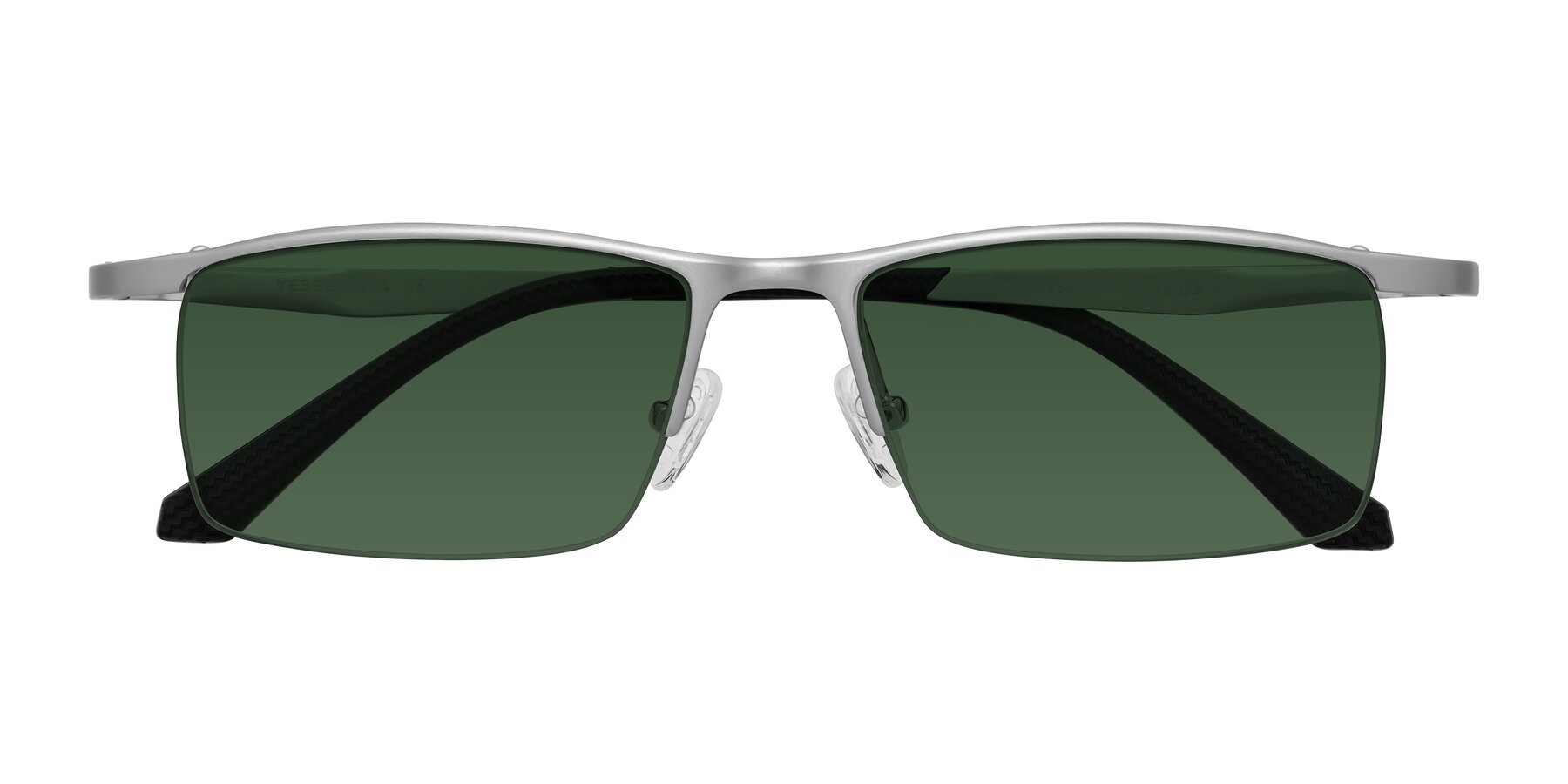 Folded Front of CX6236 in Silver with Green Tinted Lenses