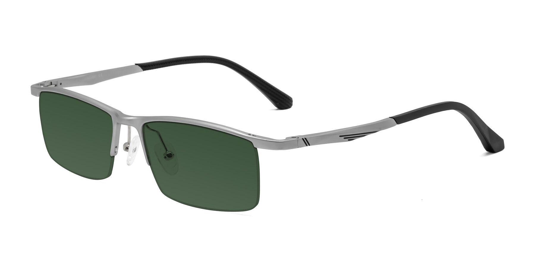 Angle of CX6236 in Silver with Green Tinted Lenses