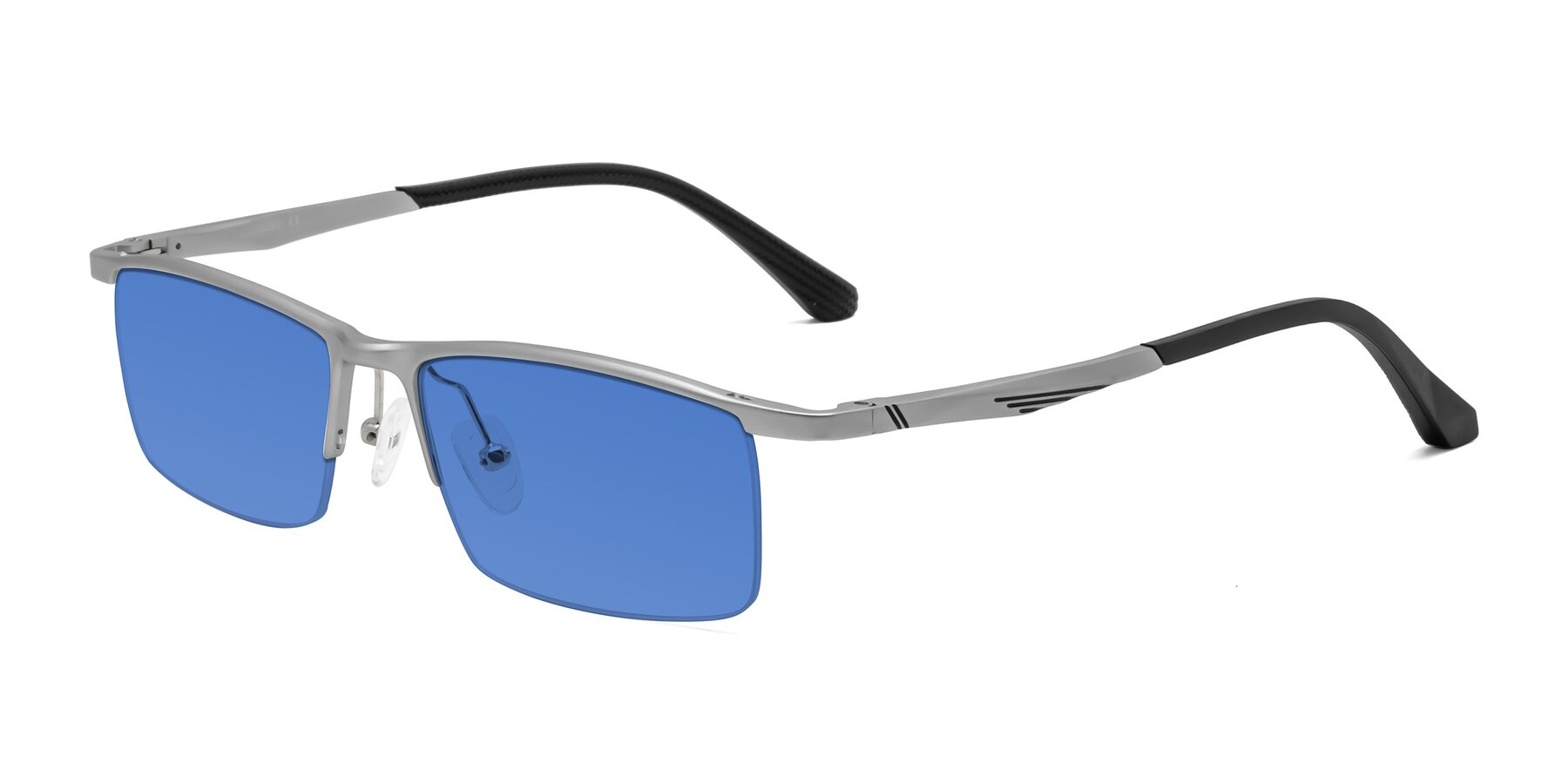 Angle of CX6236 in Silver with Blue Tinted Lenses