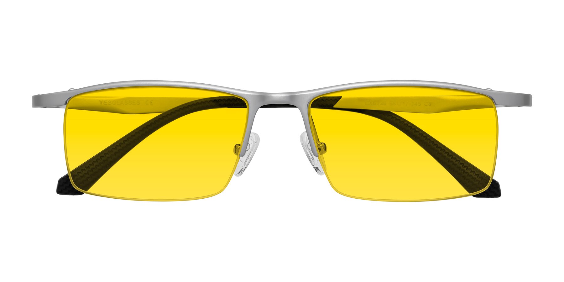 Folded Front of CX6236 in Silver with Yellow Tinted Lenses