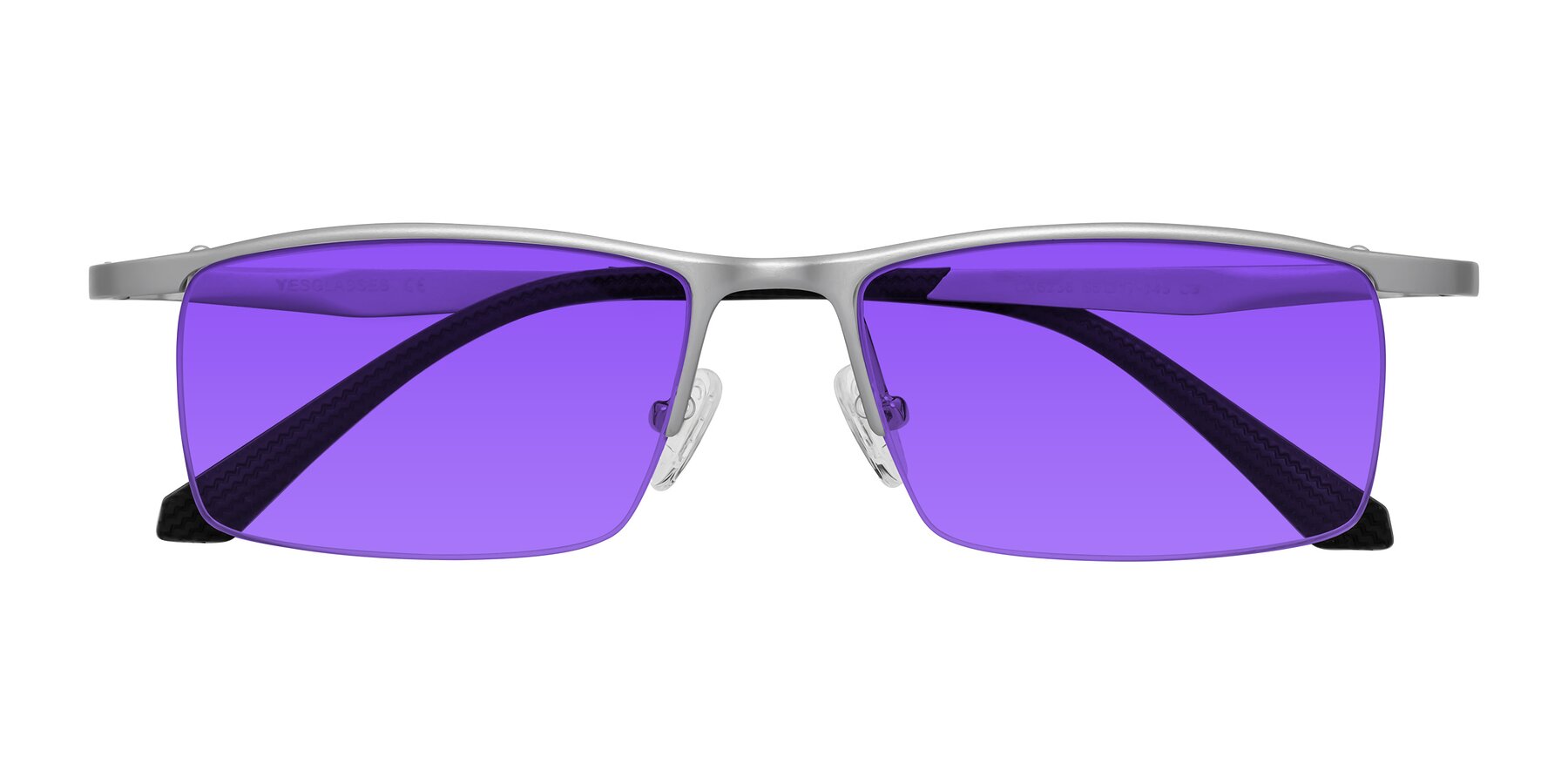 Folded Front of CX6236 in Silver with Purple Tinted Lenses