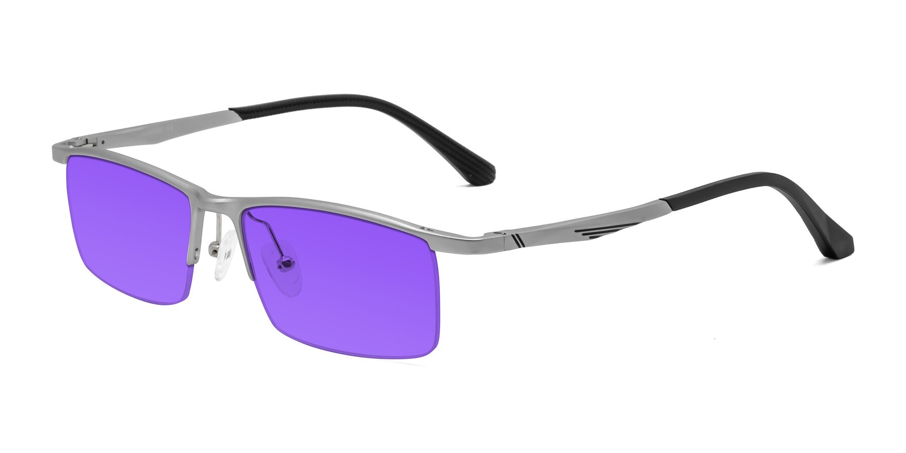 Angle of CX6236 in Silver with Purple Tinted Lenses