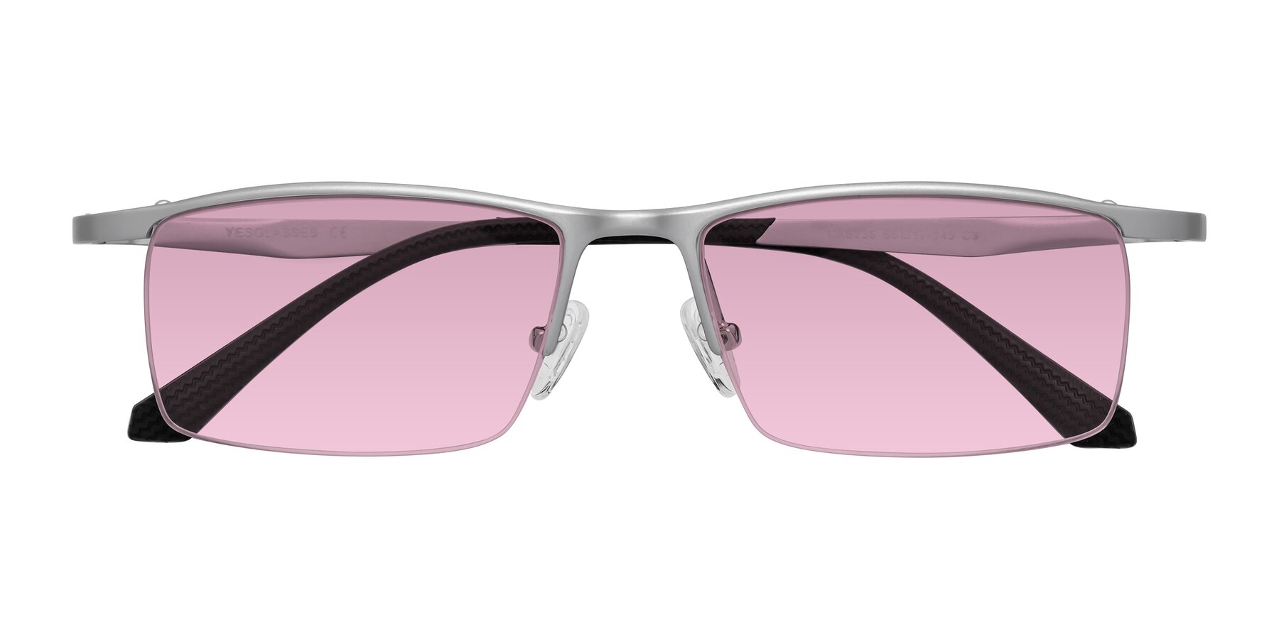 Folded Front of CX6236 in Silver with Light Wine Tinted Lenses