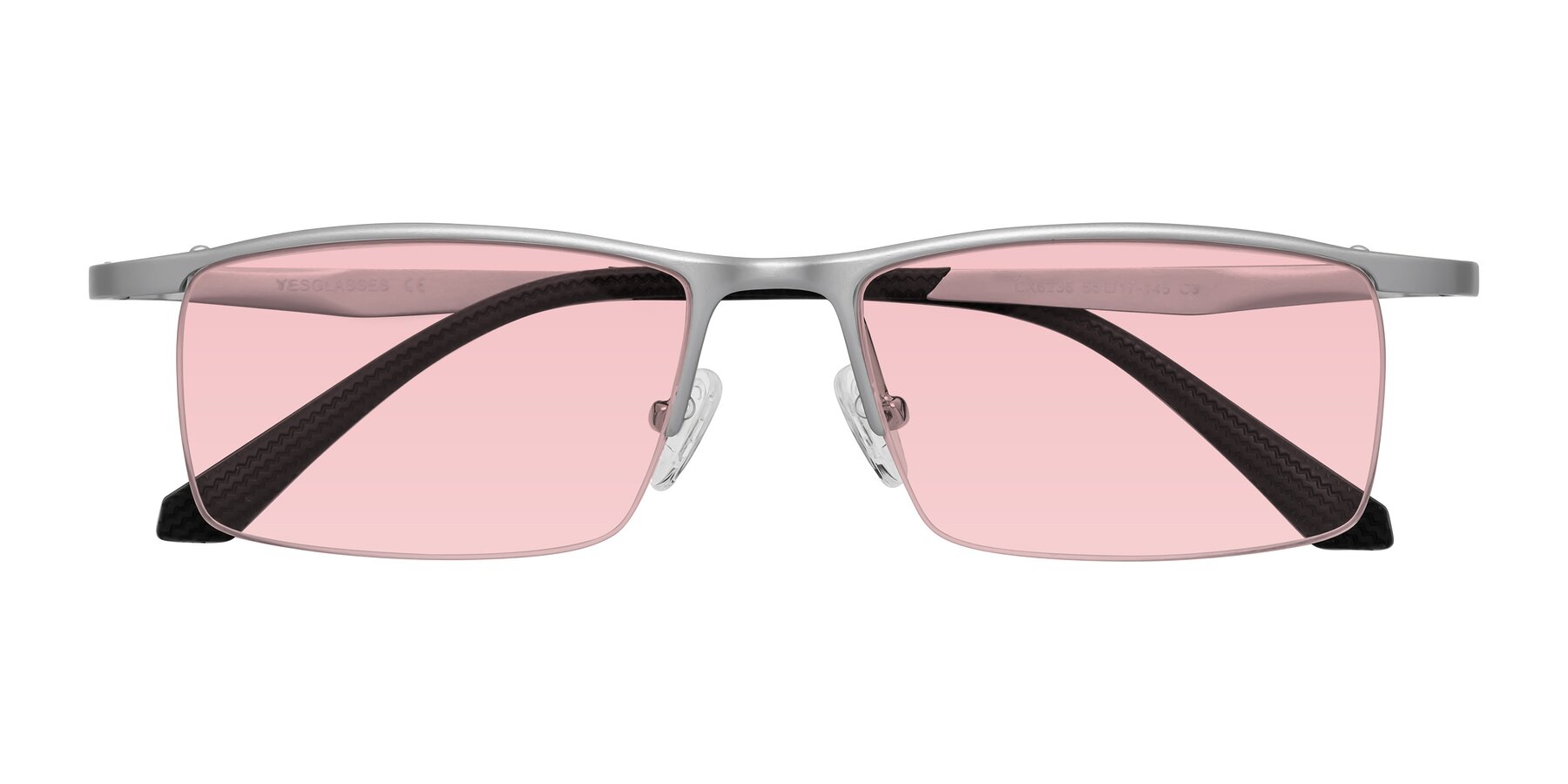 Folded Front of CX6236 in Silver with Light Garnet Tinted Lenses