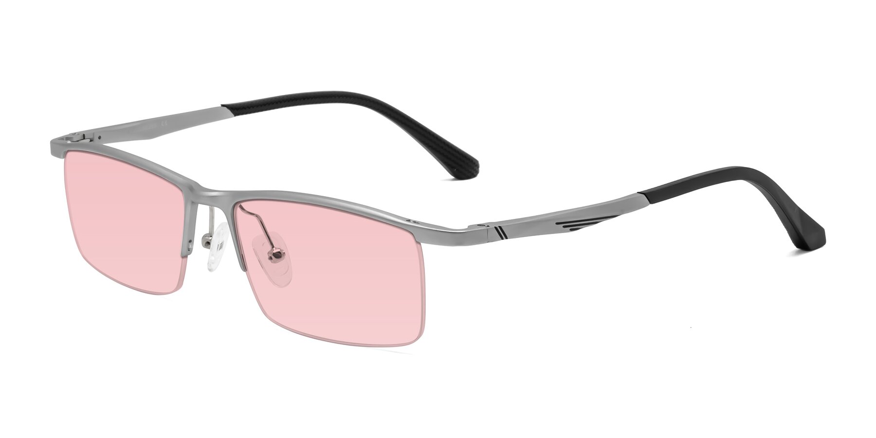 Angle of CX6236 in Silver with Light Garnet Tinted Lenses