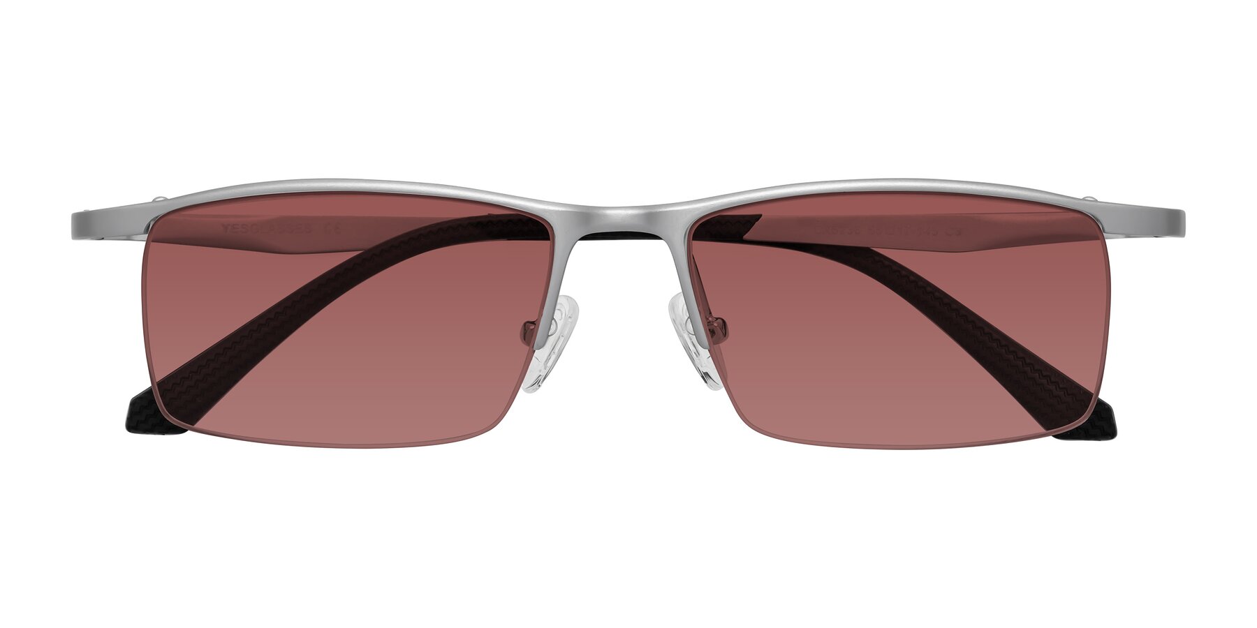Folded Front of CX6236 in Silver with Garnet Tinted Lenses