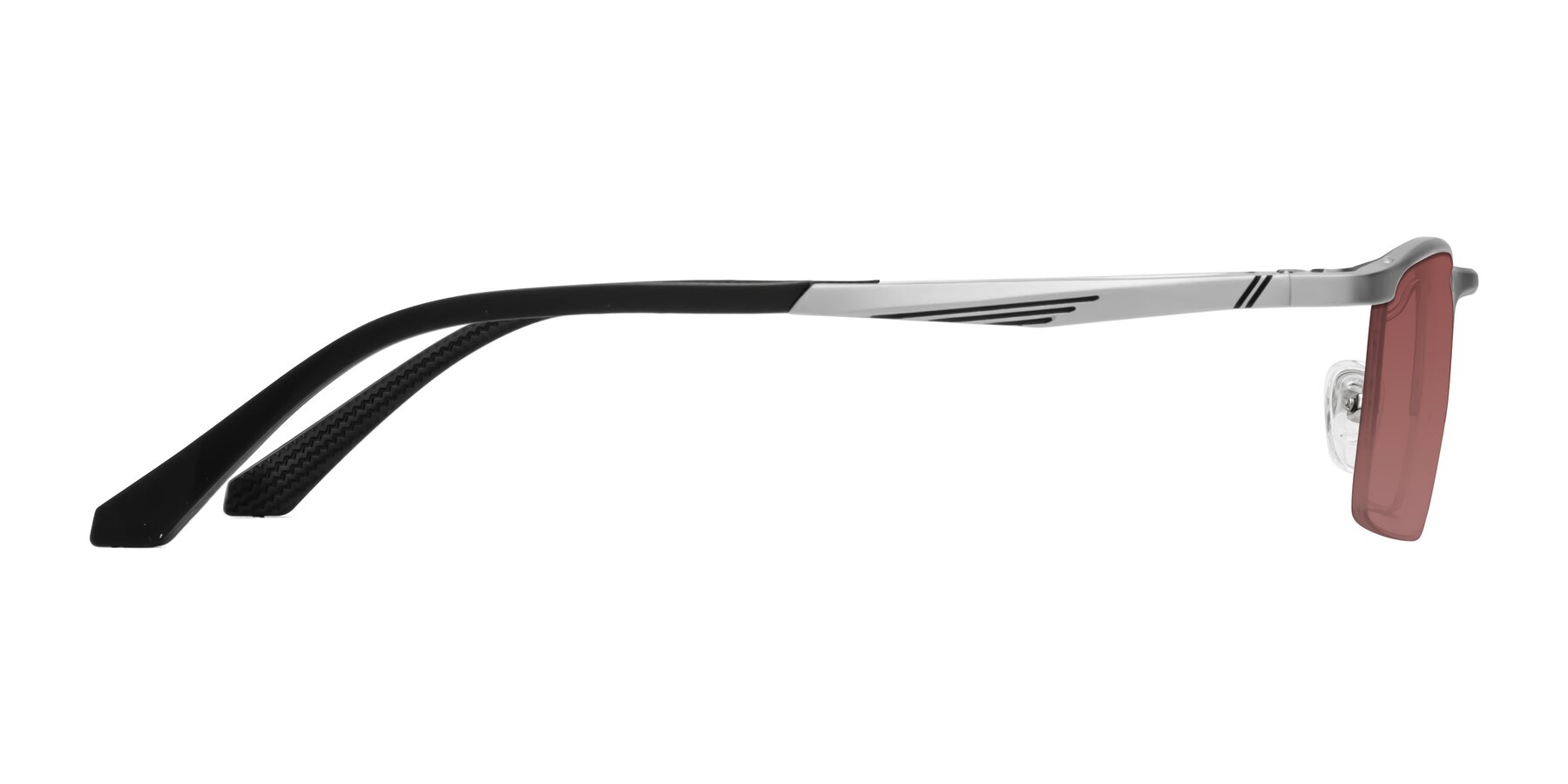 Side of CX6236 in Silver with Garnet Tinted Lenses
