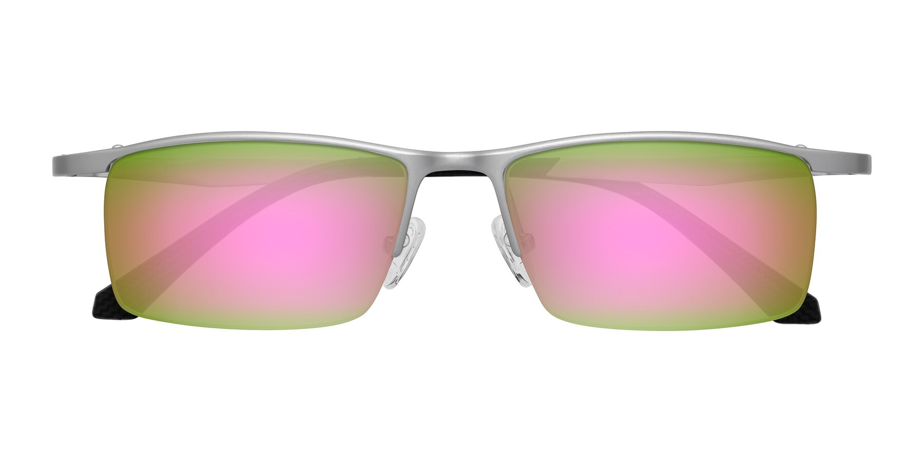 Folded Front of CX6236 in Silver with Pink Mirrored Lenses