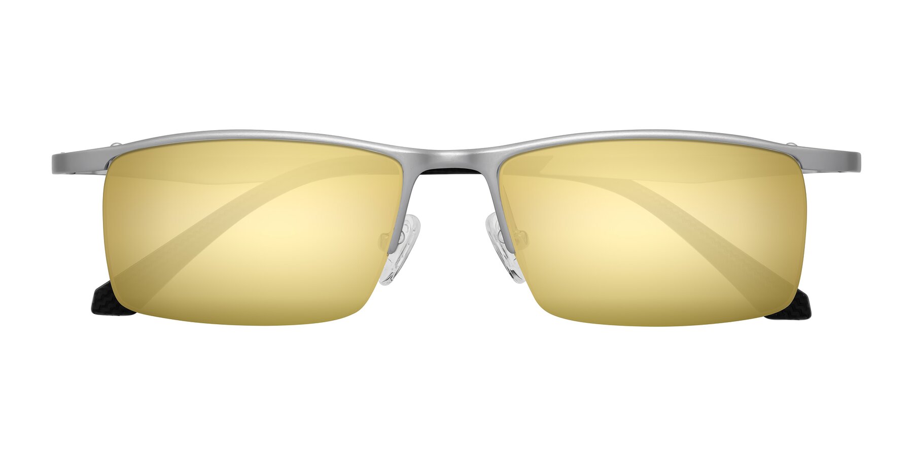 Folded Front of CX6236 in Silver with Gold Mirrored Lenses