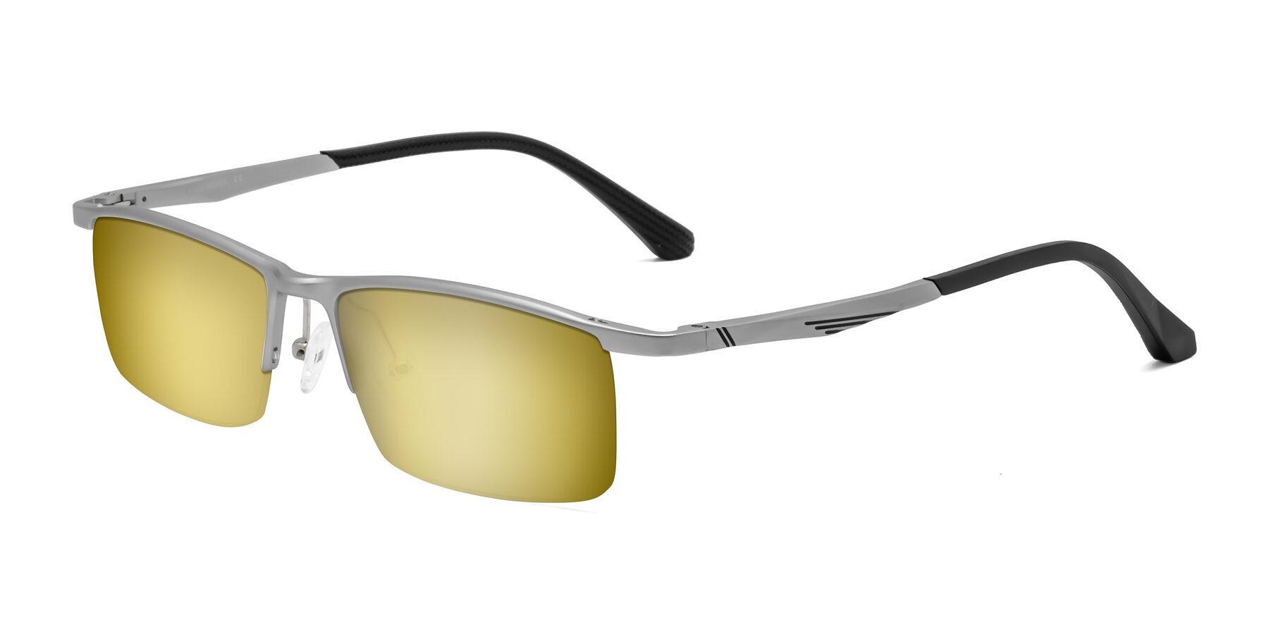 Angle of CX6236 in Silver with Gold Mirrored Lenses