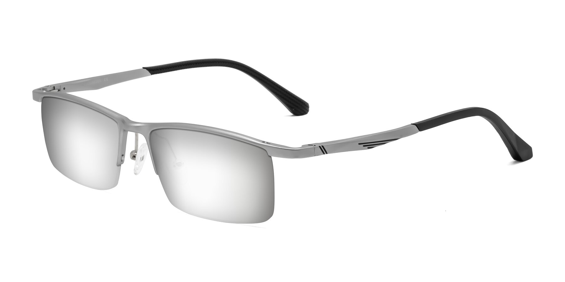 Angle of CX6236 in Silver with Silver Mirrored Lenses
