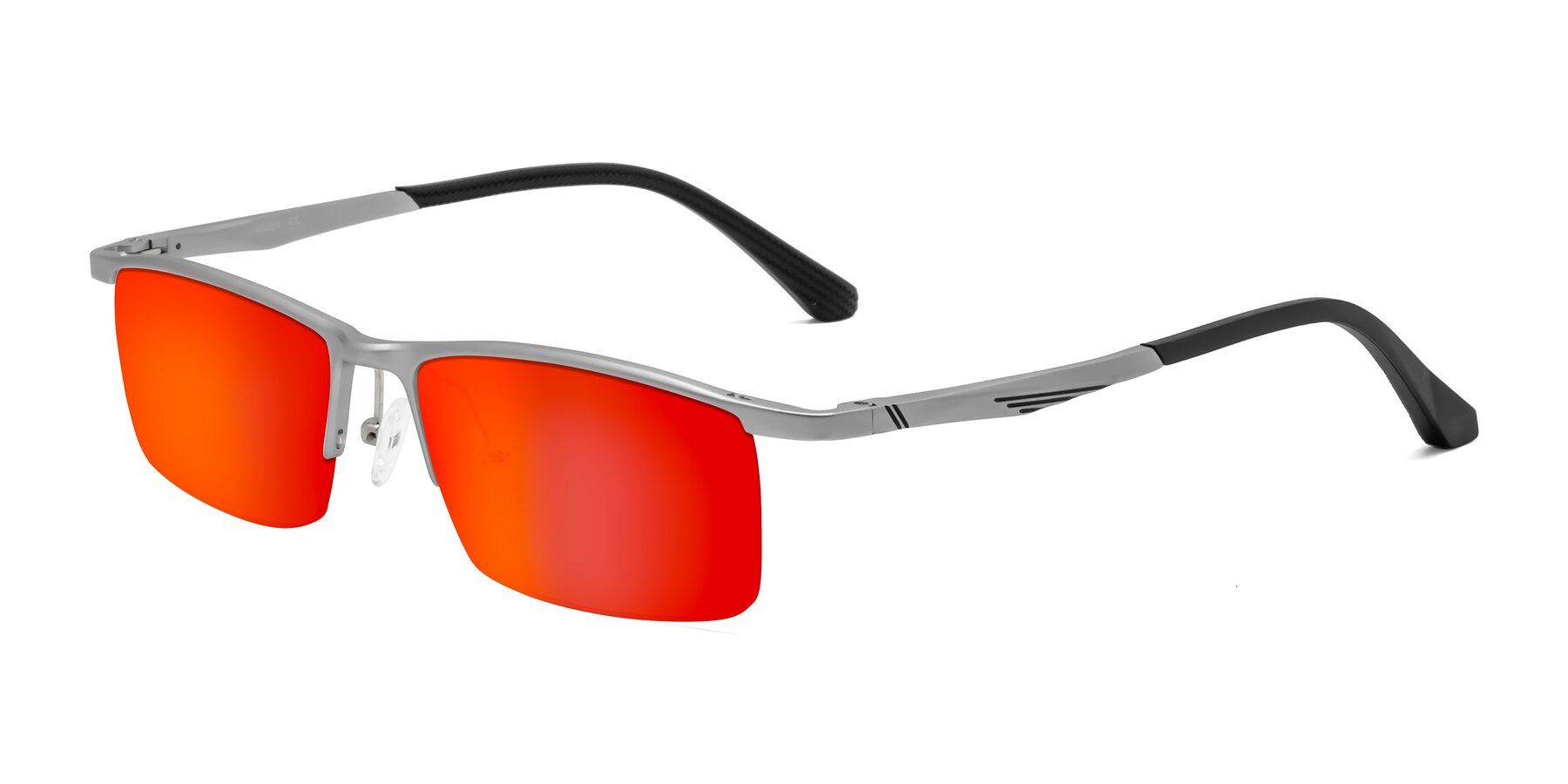 Angle of CX6236 in Silver with Red Gold Mirrored Lenses