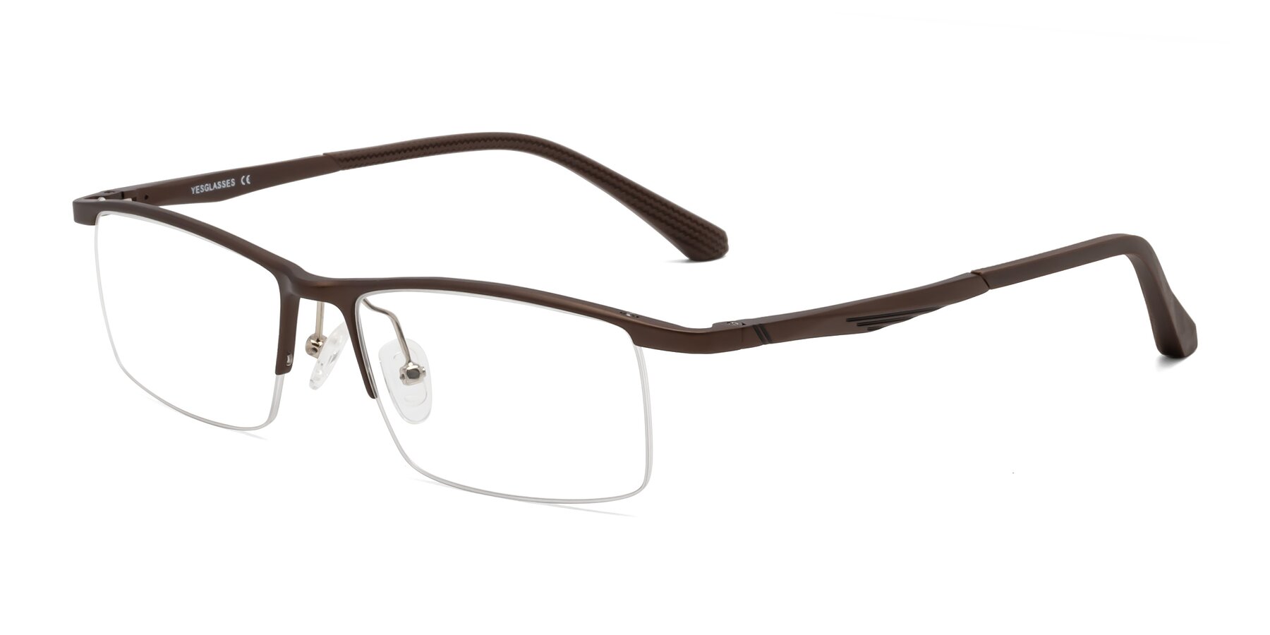 Angle of CX6236 in Coffee with Clear Eyeglass Lenses